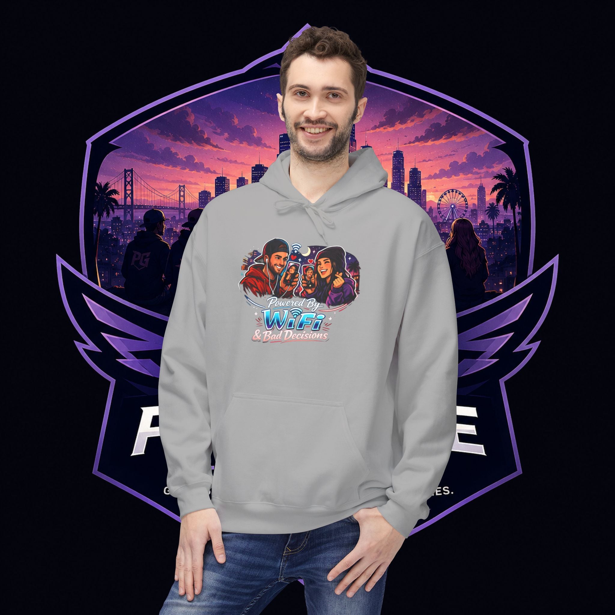 LDR inspired Retro '80s Vibes Hoodie — Neon Miami Movie Couple Design