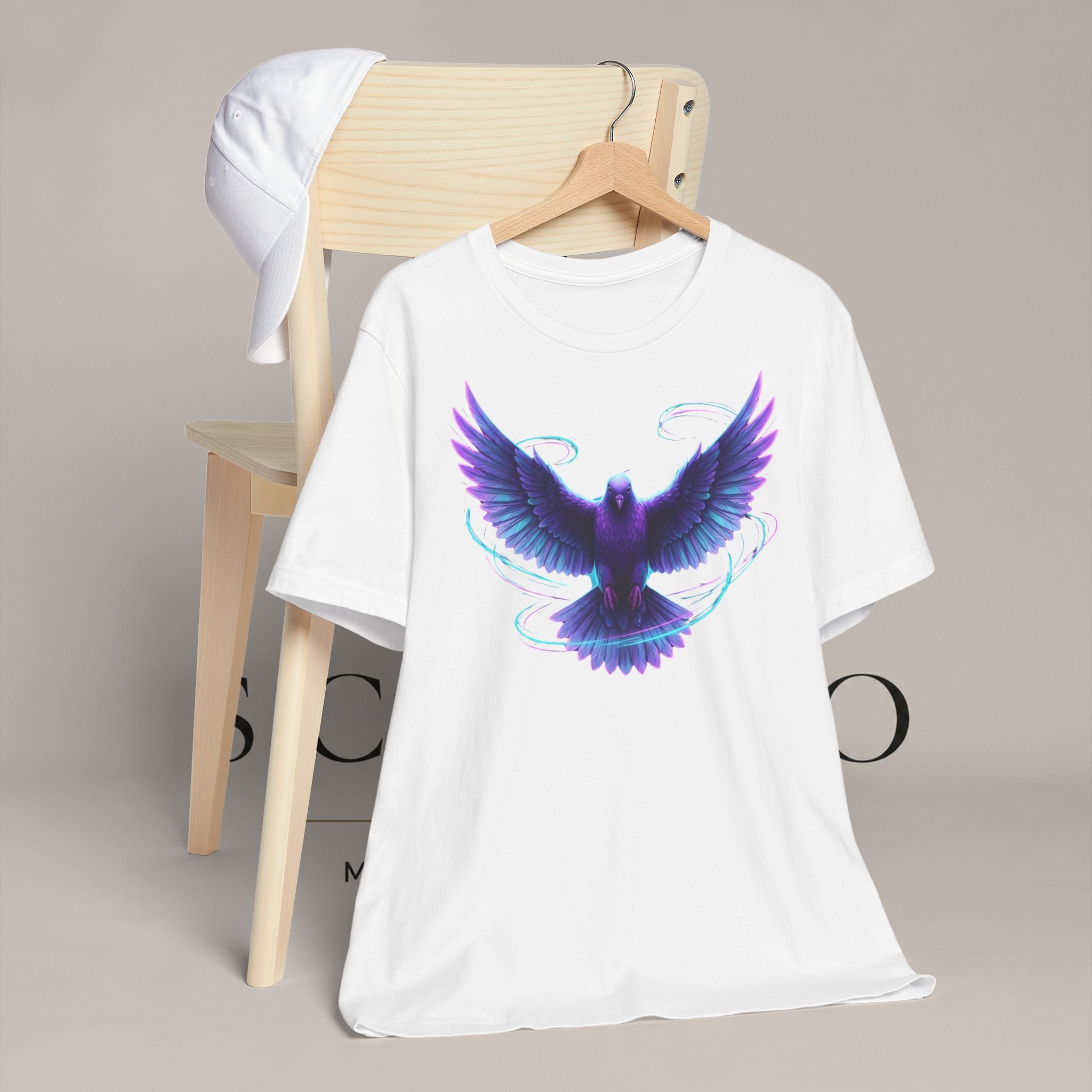 Mystic Raven Tee — Purple Glowing Dove Graphic T-Shirt