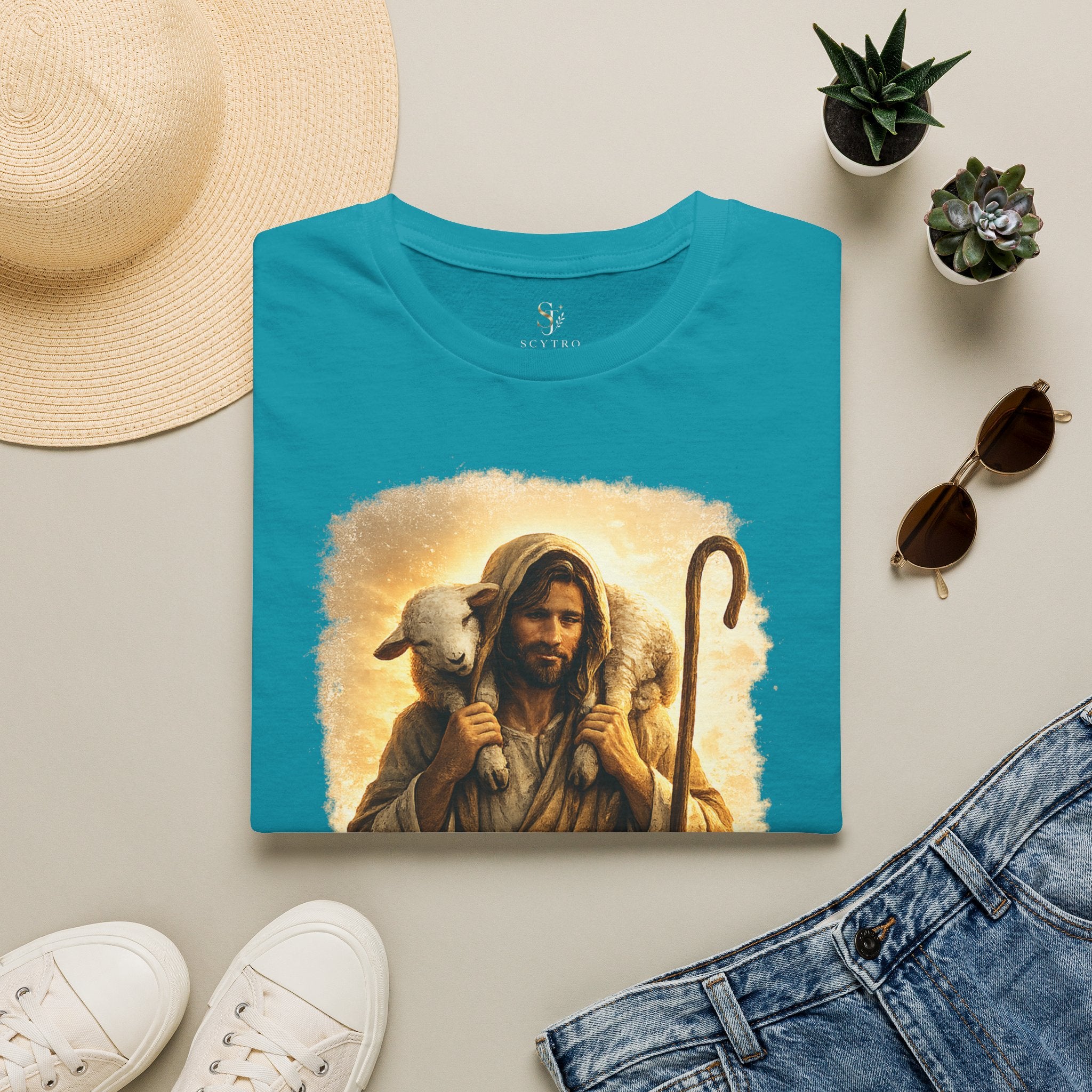Jesus the Good Shepherd T-Shirt — 'Found.' Christian Faith Tee