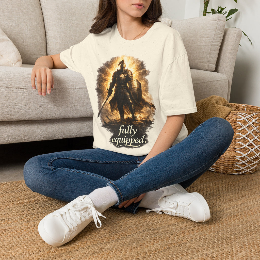 Knight Graphic T-Shirt — 'Fully Equipped' Medieval Armor Gamer Tee