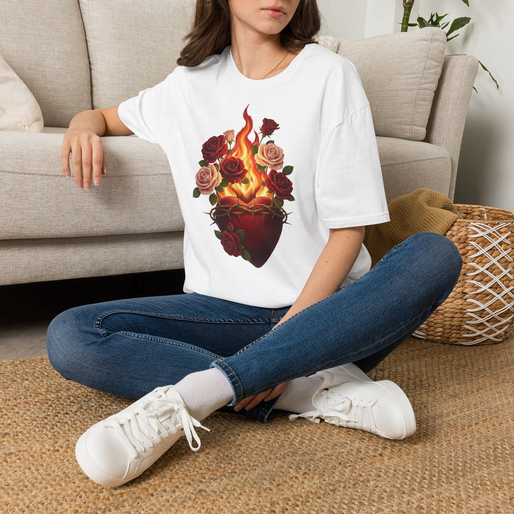 Flaming Heart & Roses T-Shirt