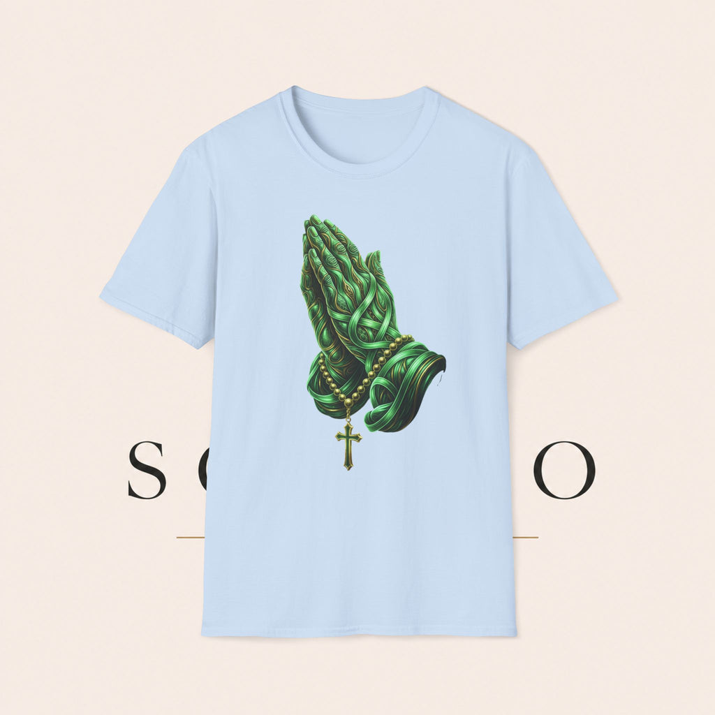 Praying Hands T‑Shirt — Green Vines Prayer Hands Graphic Tee