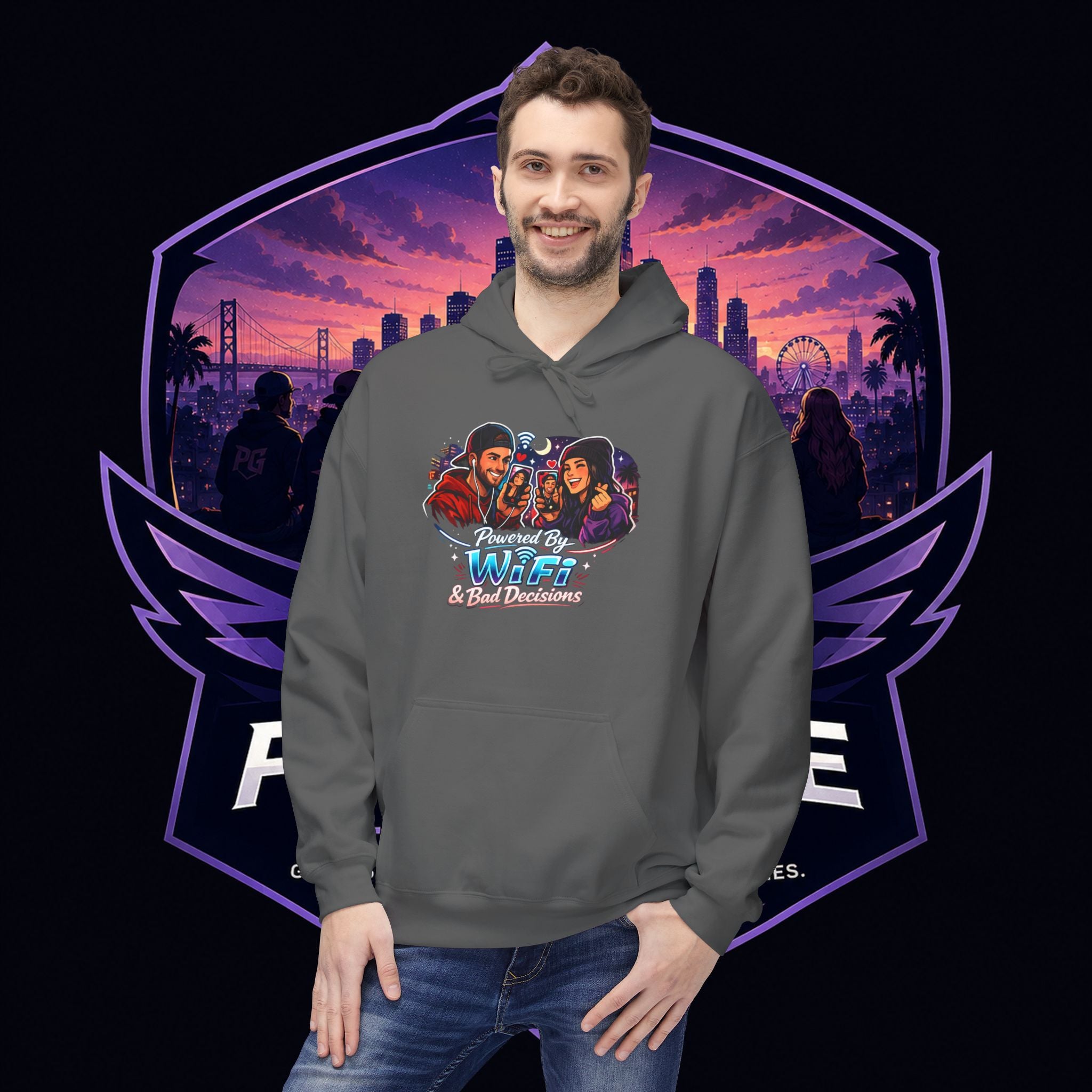 LDR inspired Retro '80s Vibes Hoodie — Neon Miami Movie Couple Design