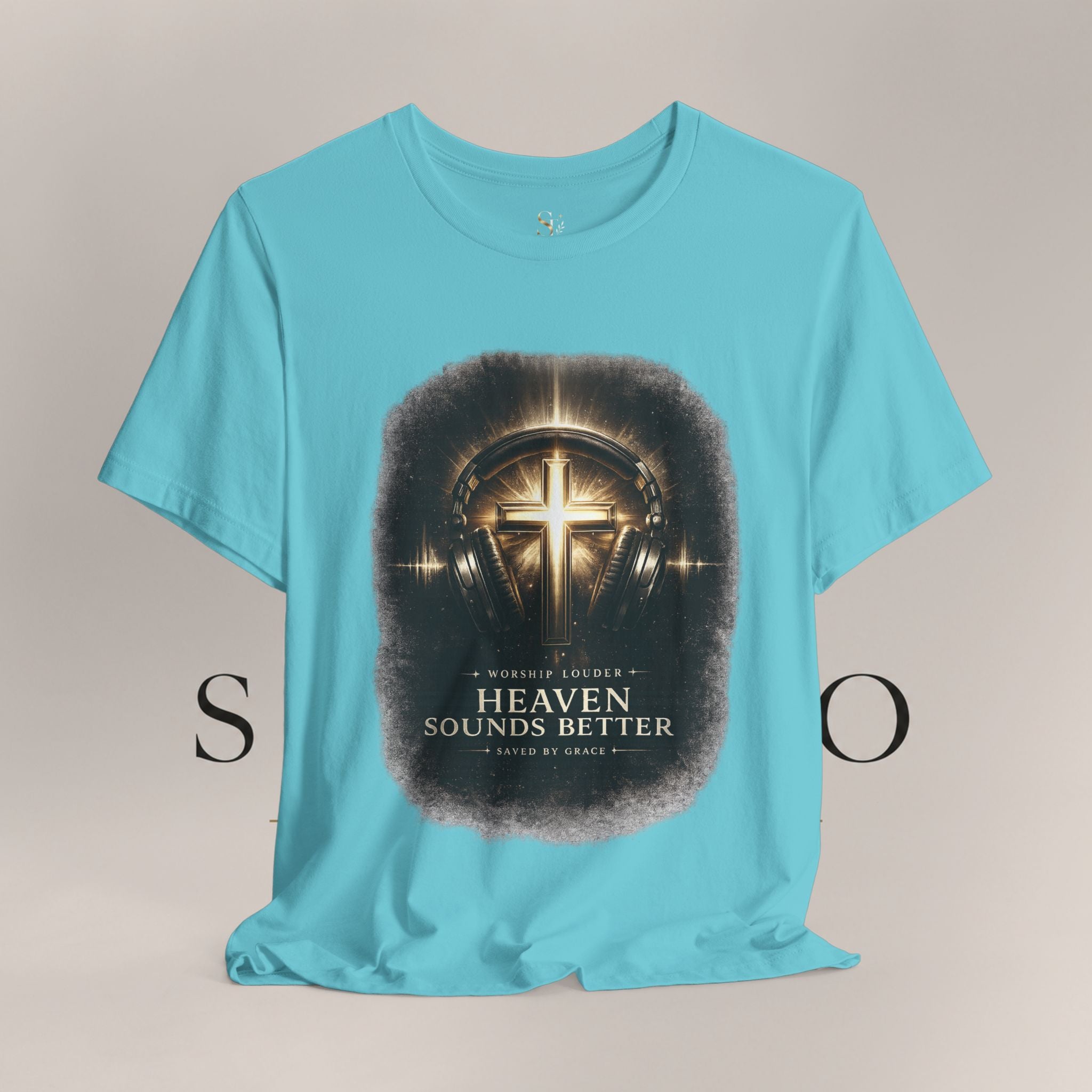 Youth Christian T‑Shirt - "Heaven Sounds Better" Cross Headphones Graphic Tee
