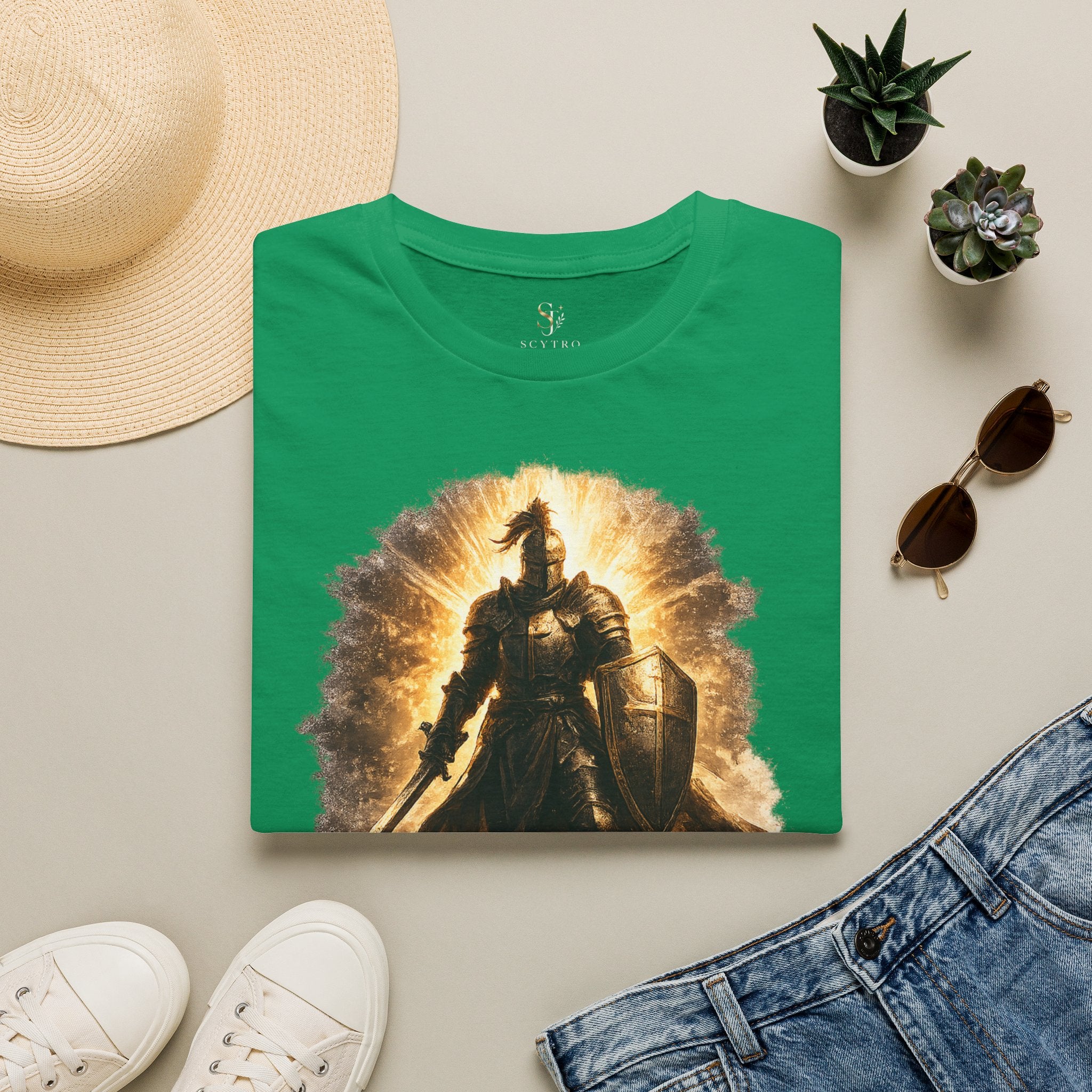Knight Graphic T-Shirt — 'Fully Equipped' Medieval Armor Gamer Tee