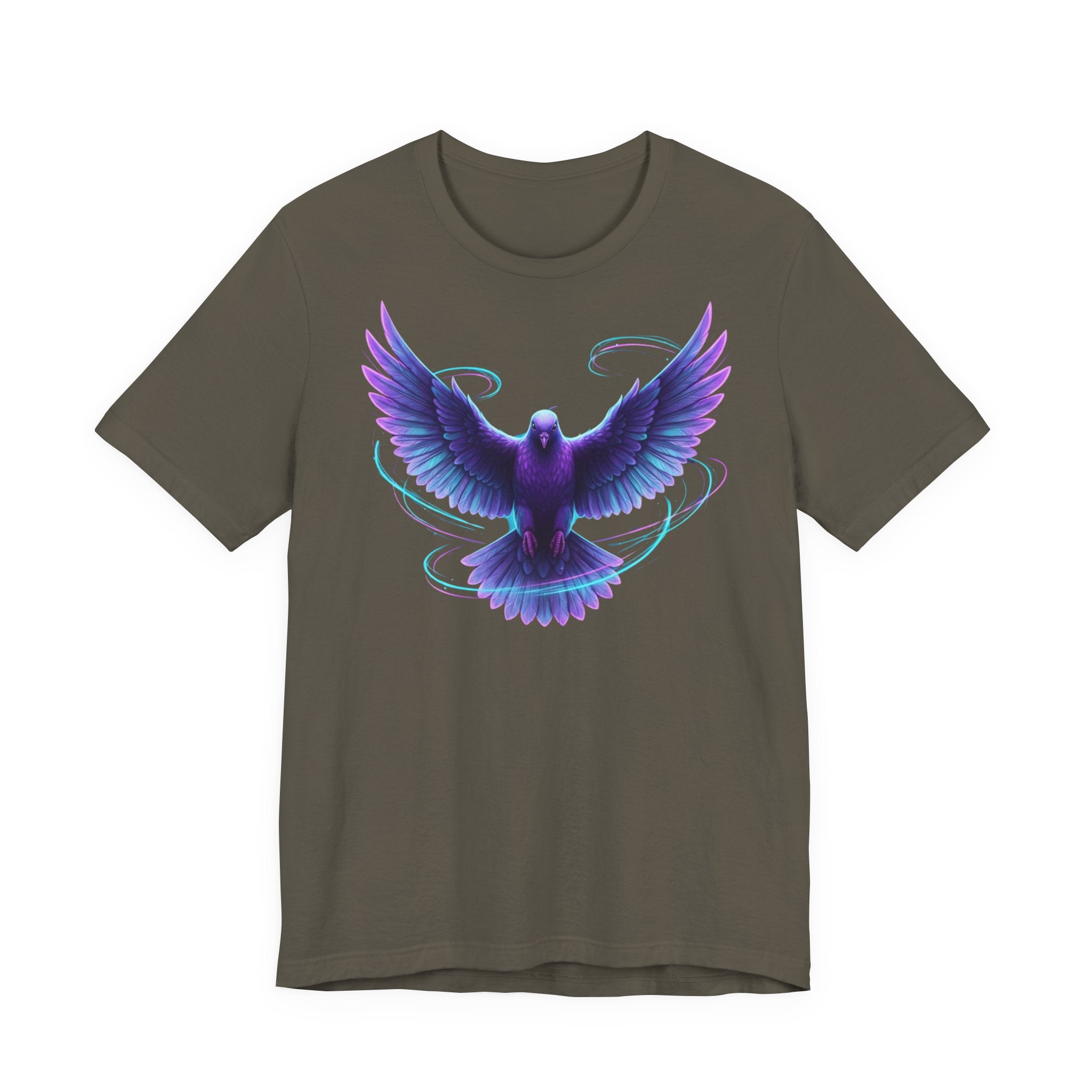 Mystic Raven Tee — Purple Glowing Dove Graphic T-Shirt