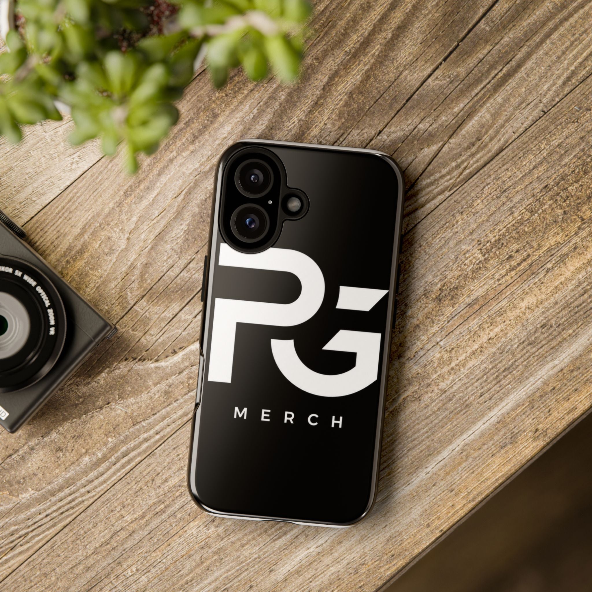 PG CUSTOMIZED RG Merch Tough Phone Case – Black Protective Phone Cover with Bold Logo