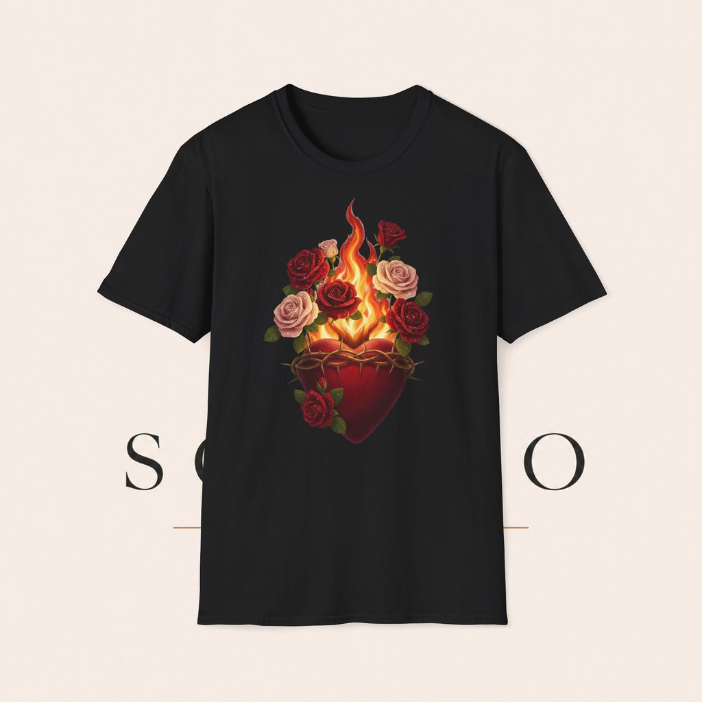 Flaming Heart & Roses T-Shirt