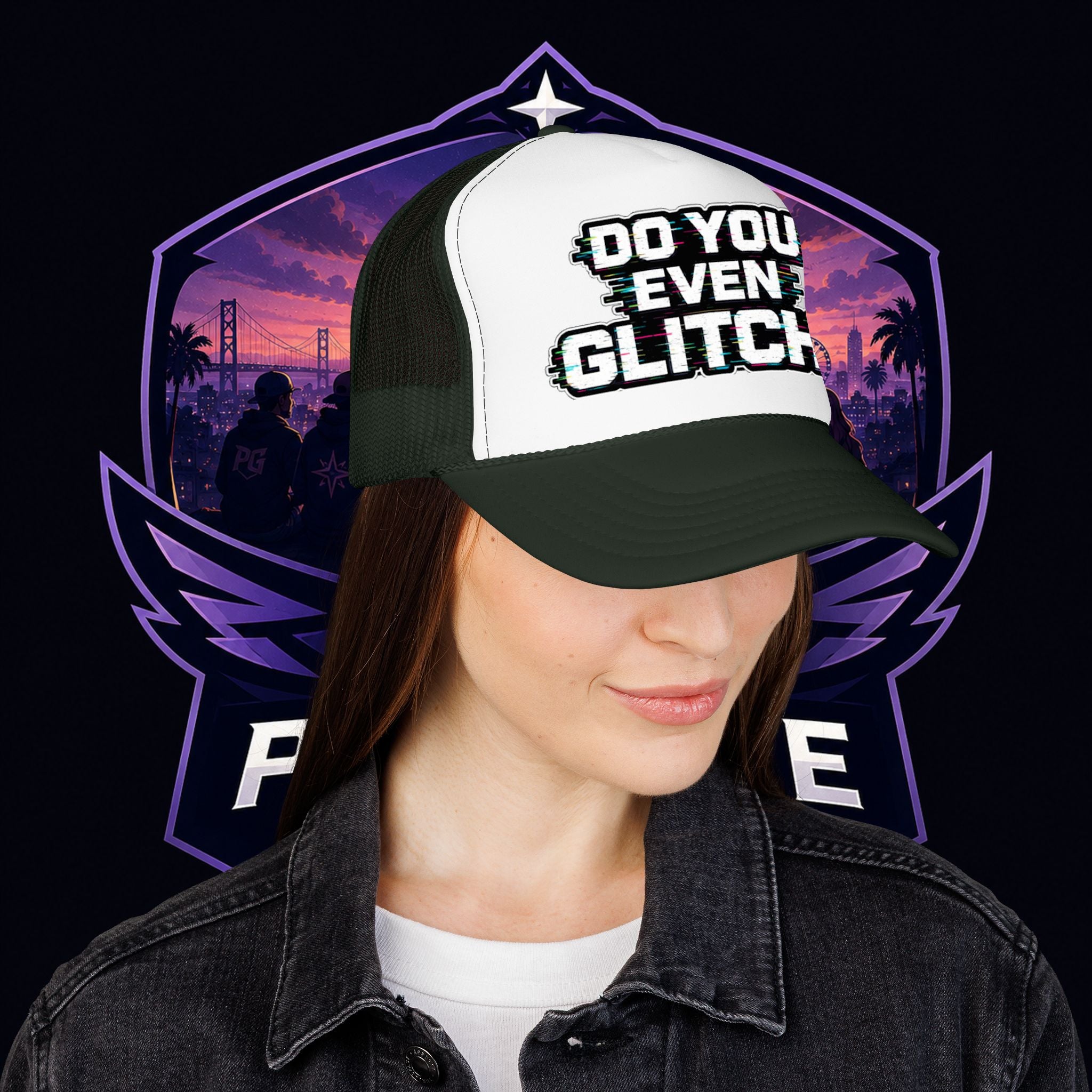 PG Lola's Do You Even Glitch? Foam Trucker Hat