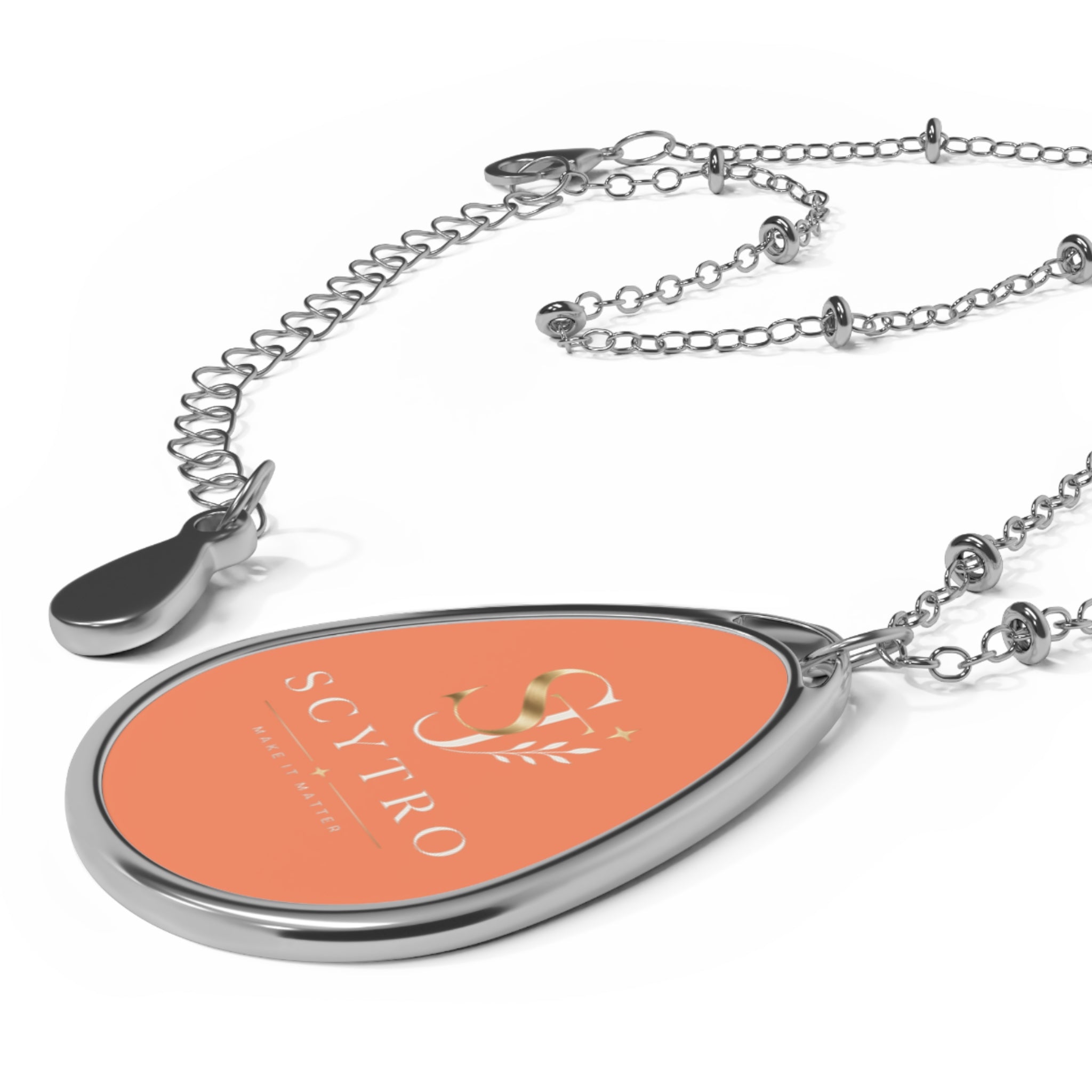 Custom Oval Pendant Necklace — Minimal Teardrop Locket Necklace