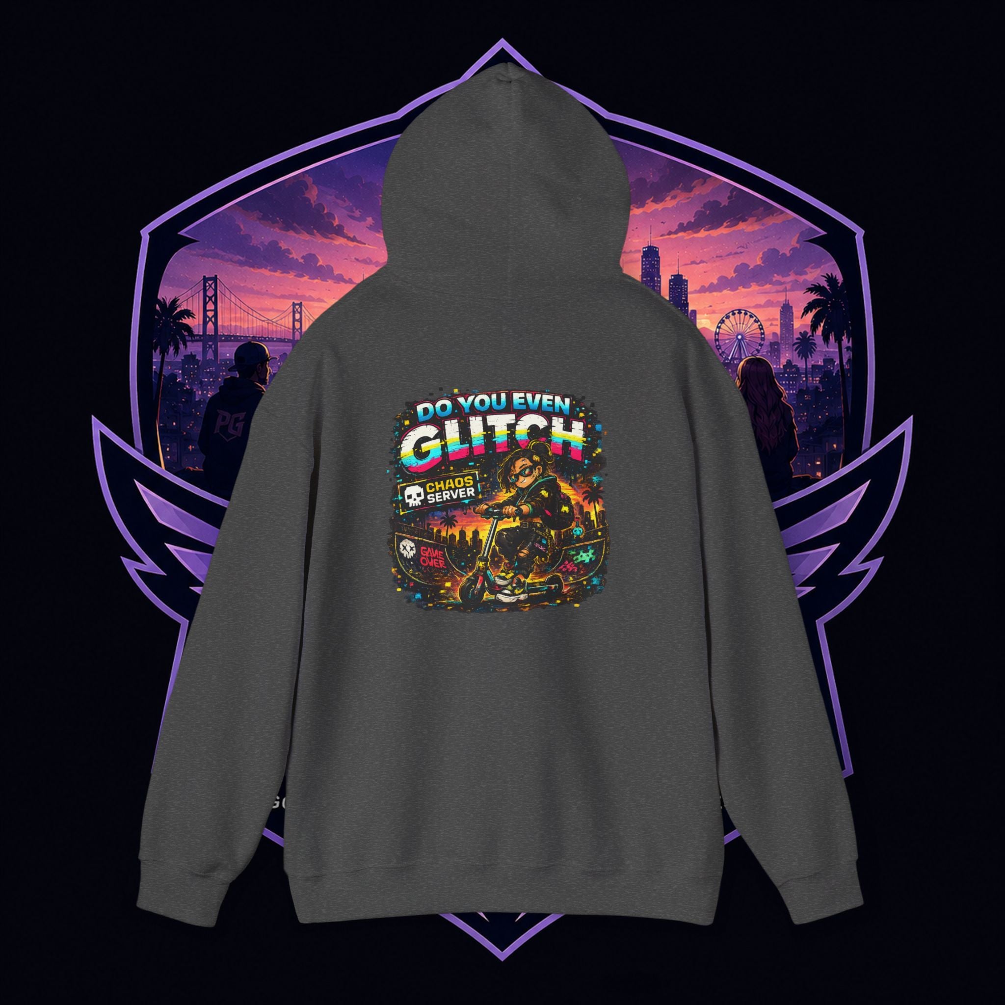 Born Glitch Hoodie — Retro Cyberpunk Vaporwave Graphic Sweatshirt