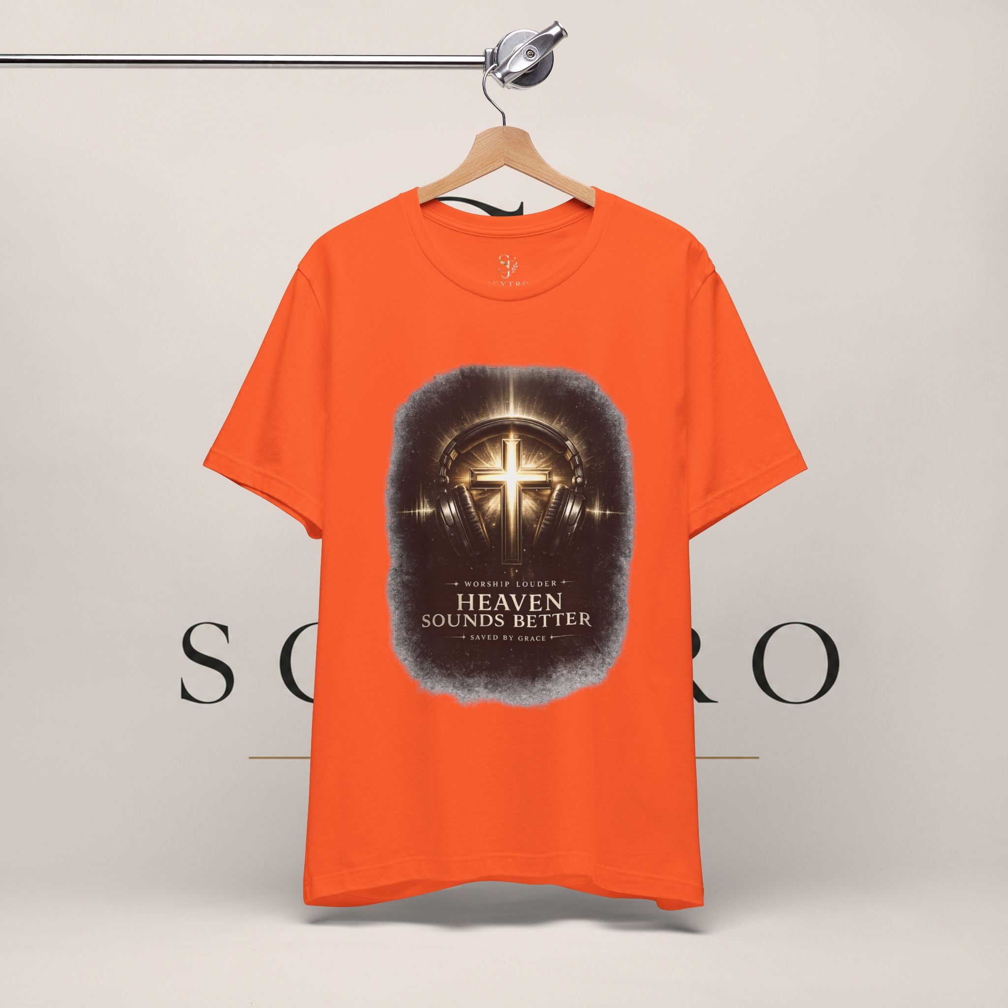 Youth Christian T‑Shirt - "Heaven Sounds Better" Cross Headphones Graphic Tee