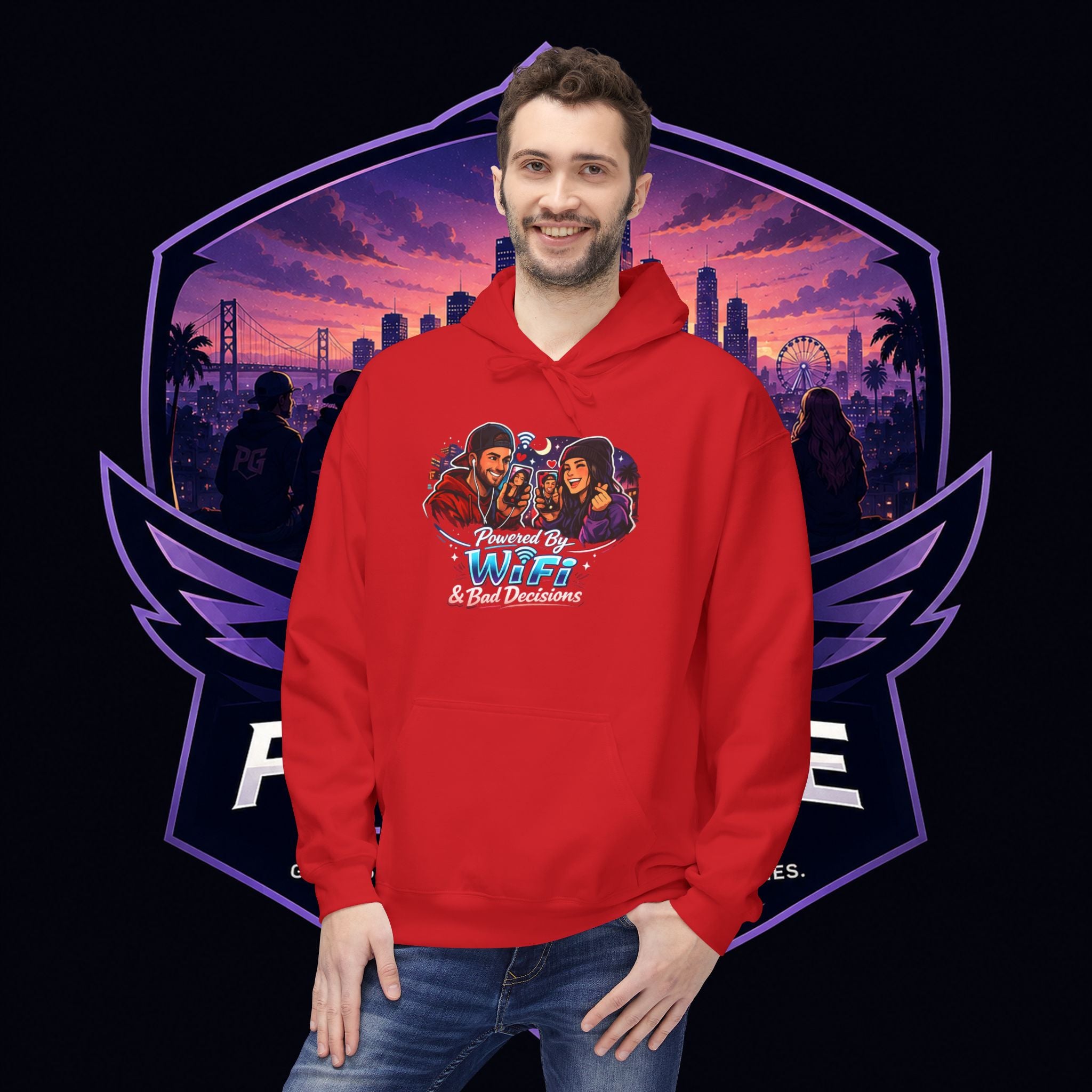LDR inspired Retro '80s Vibes Hoodie — Neon Miami Movie Couple Design