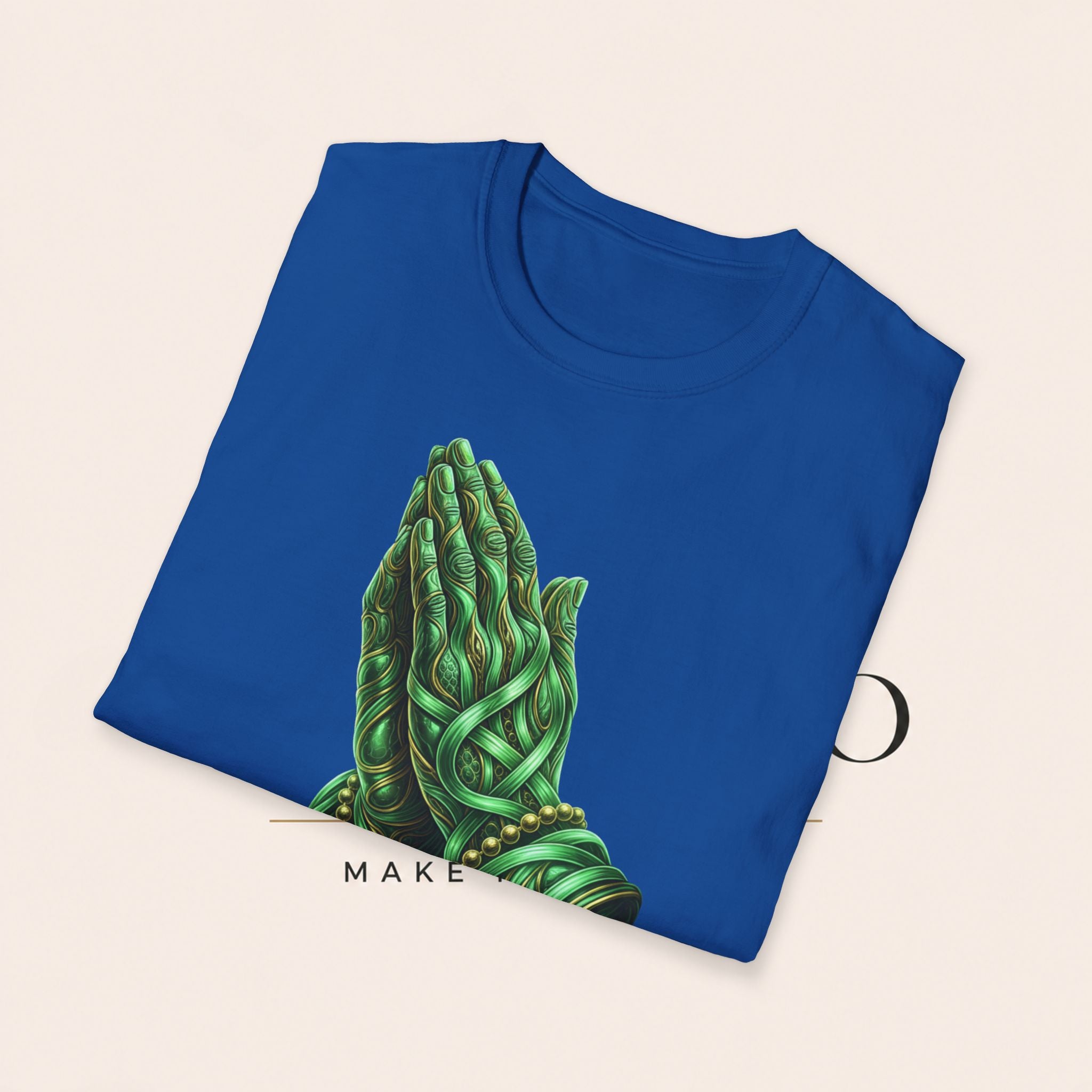 Praying Hands T‑Shirt — Green Vines Prayer Hands Graphic Tee