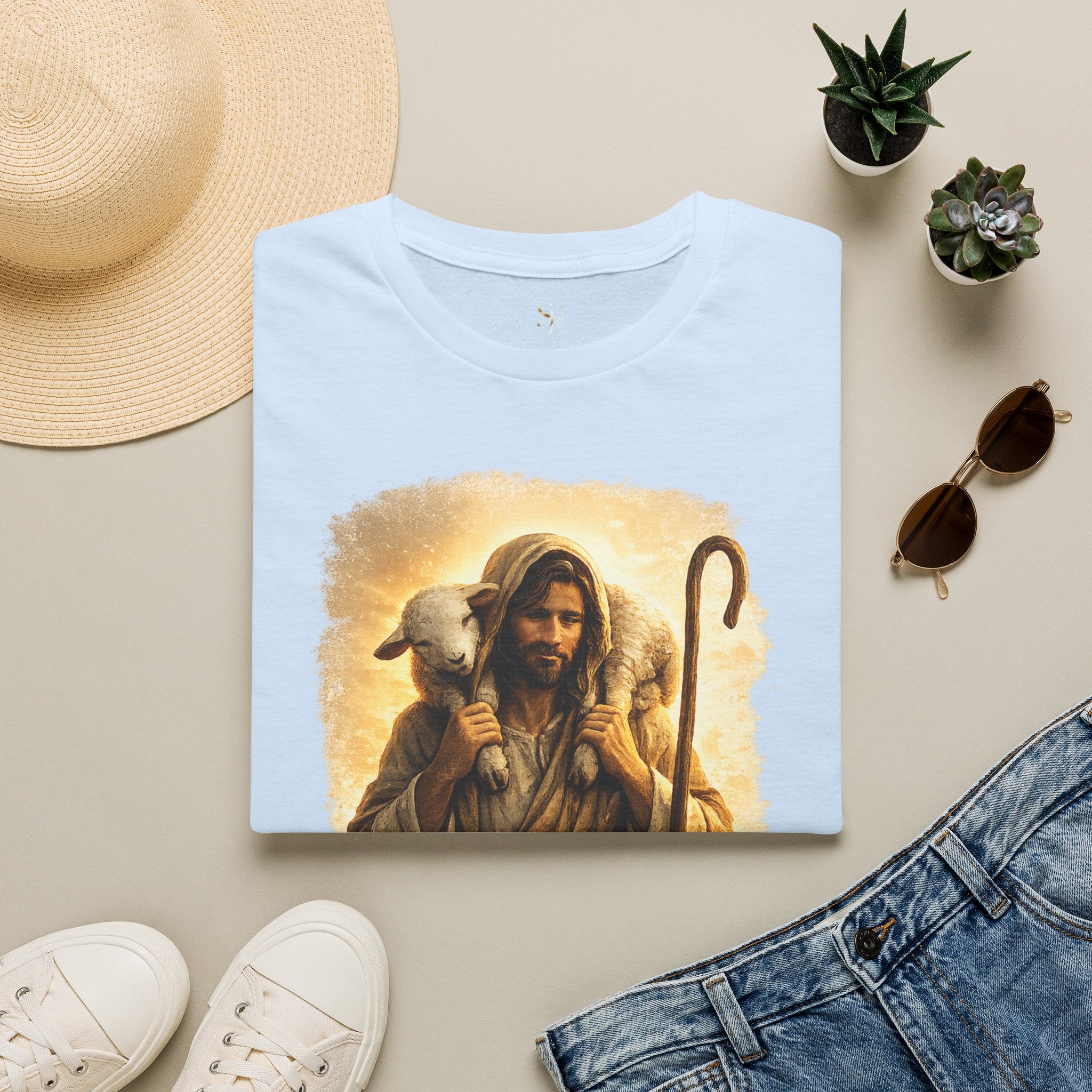 Jesus the Good Shepherd T-Shirt — 'Found.' Christian Faith Tee