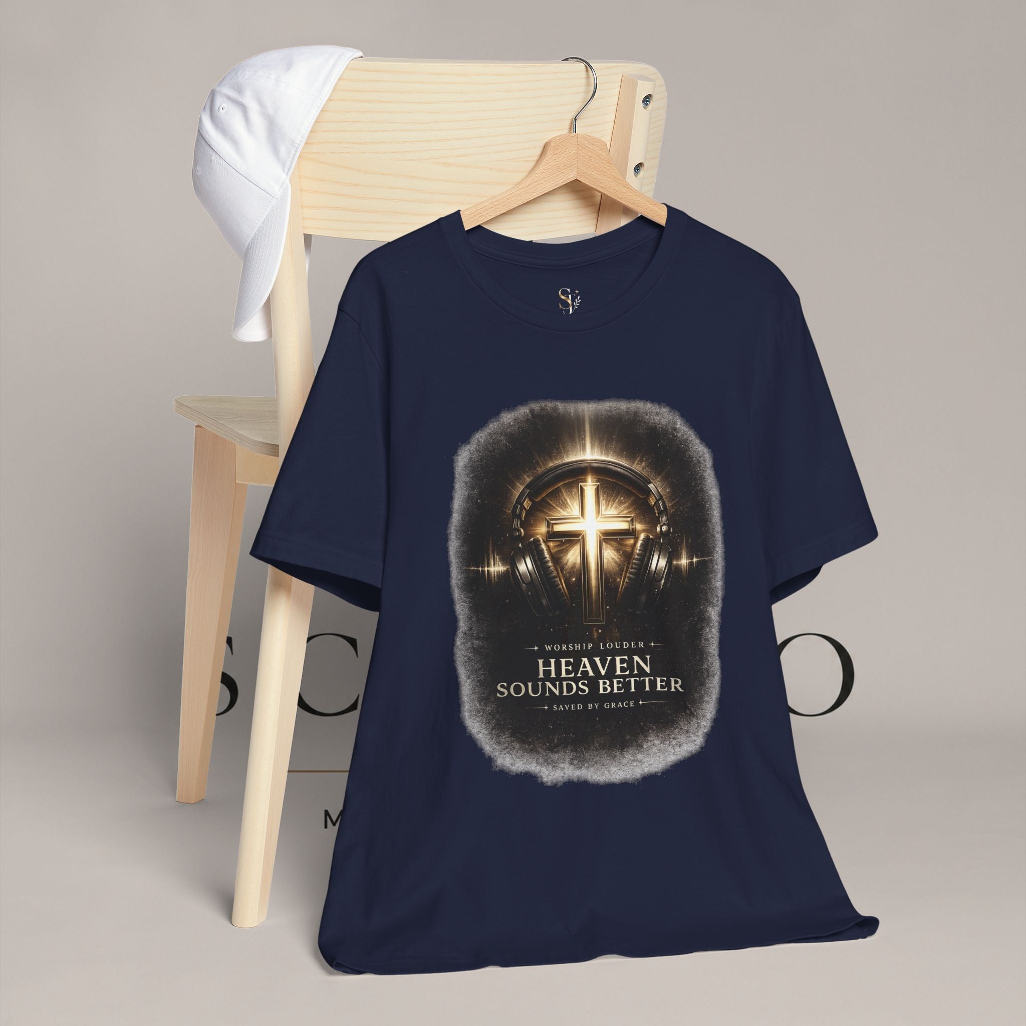 Youth Christian T‑Shirt - "Heaven Sounds Better" Cross Headphones Graphic Tee