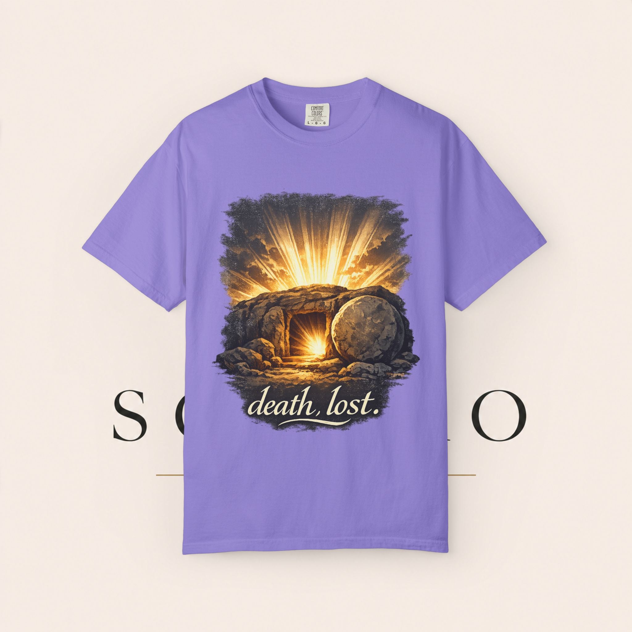 T-Shirt — Sunrise Tomb Graphic ‘death, lost.’ Memorial Tee