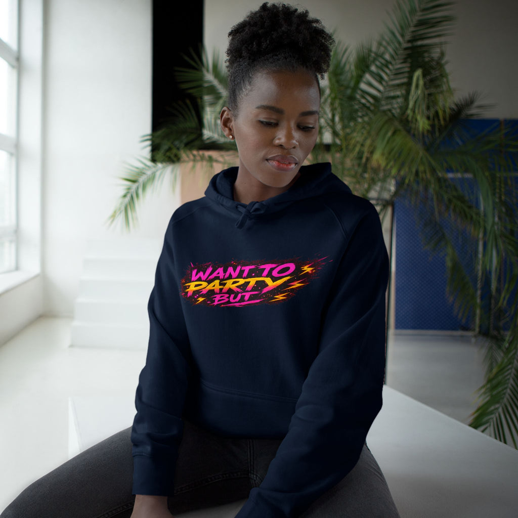 PG KAIT "Want to Party But Hoodie — Retro Neon Gamer Hoodie (No Gems! Chaos Squad)