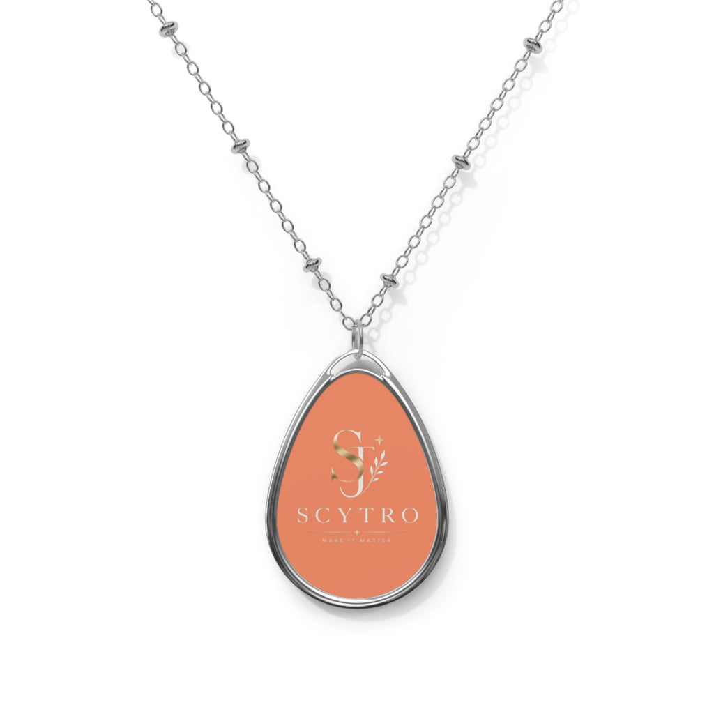 Custom Oval Pendant Necklace — Minimal Teardrop Locket Necklace