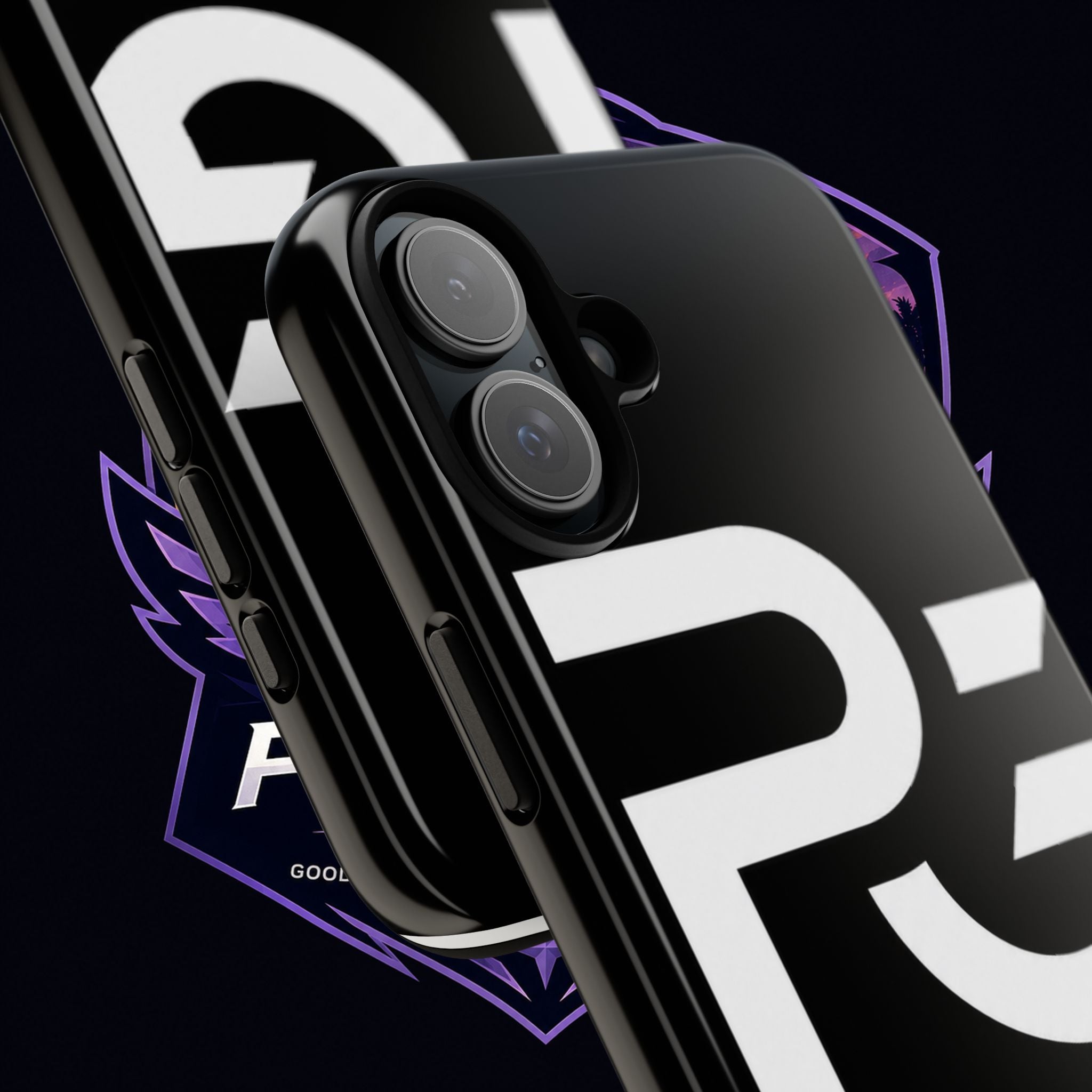 PG CUSTOMIZED RG Merch Tough Phone Case – Black Protective Phone Cover with Bold Logo