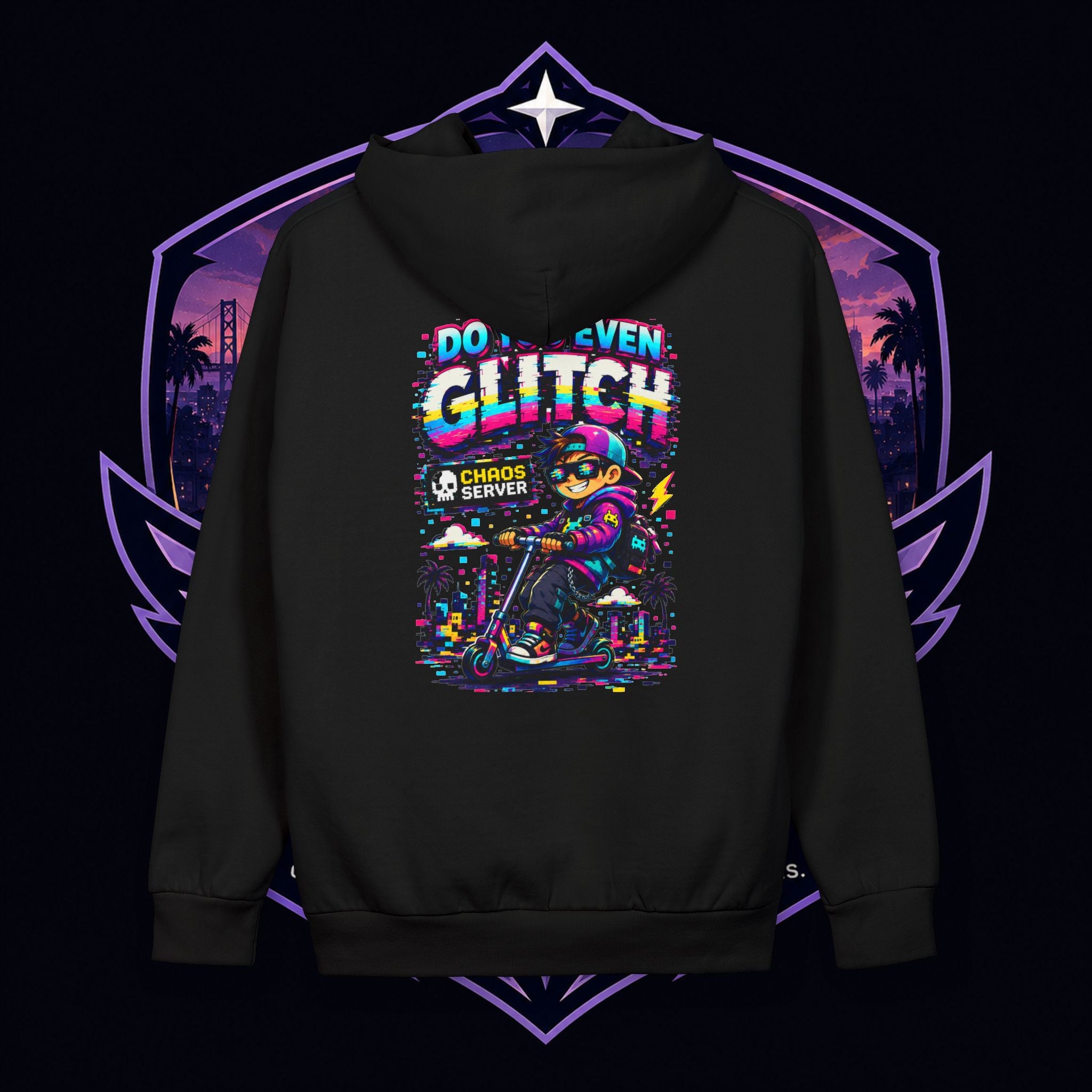 PG Lola's Born to Glitch Hoodie — Retro Glitch Gamer Pullover