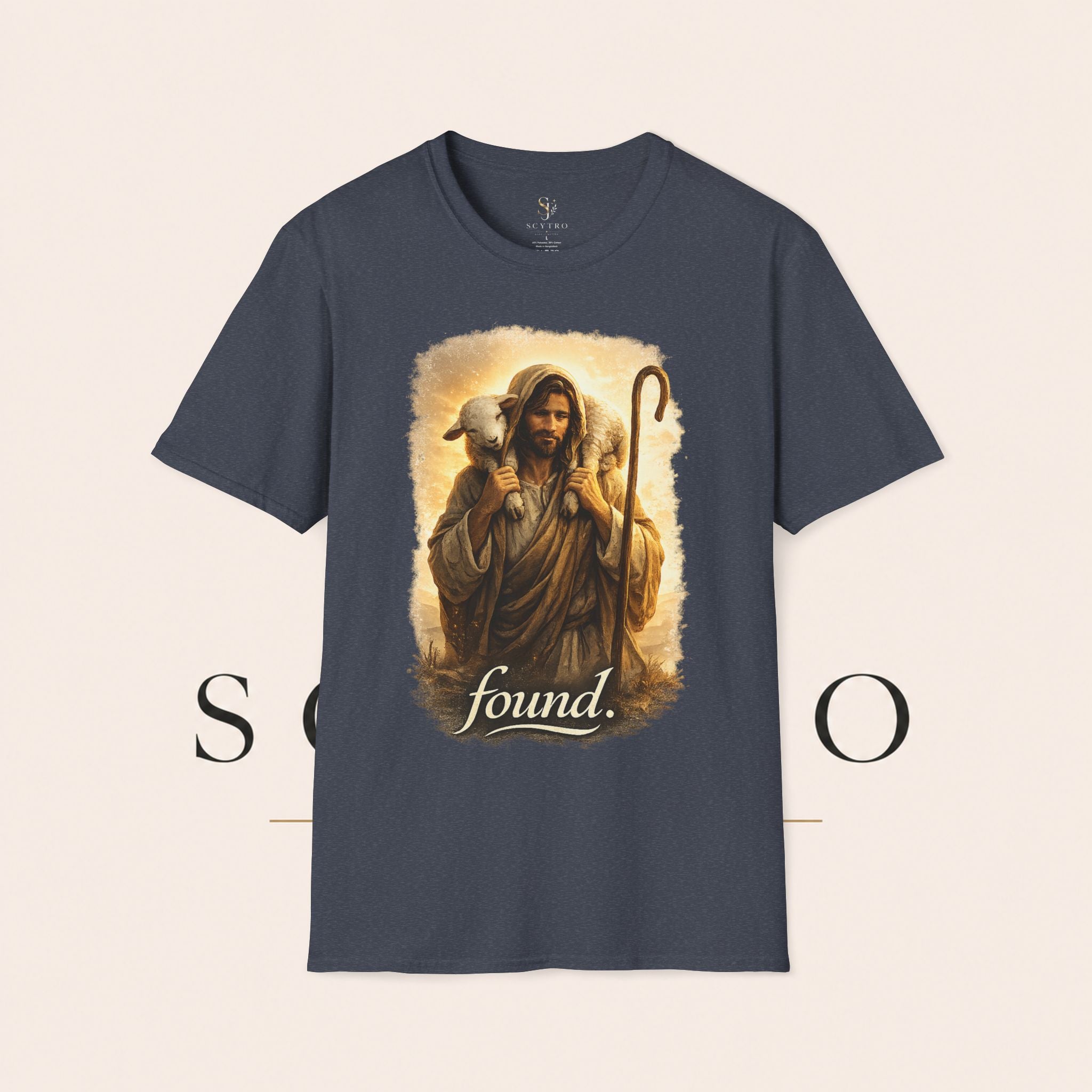 Jesus the Good Shepherd T-Shirt — 'Found.' Christian Faith Tee