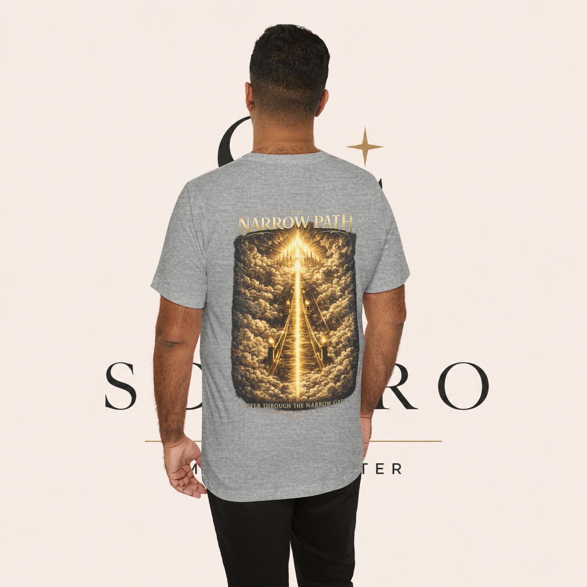 T-Shirt — 'The Narrow Path' Golden Light Graphic Tee