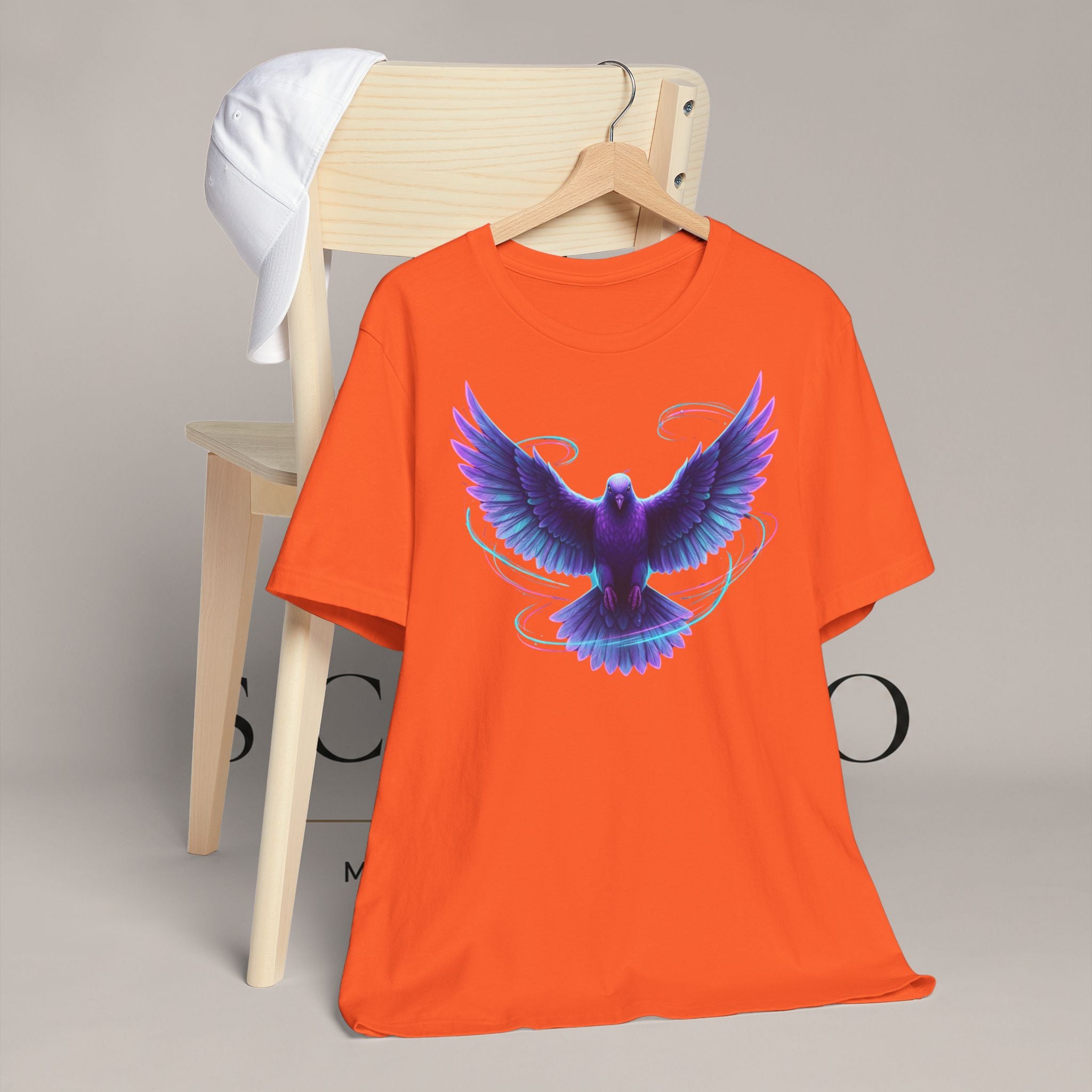 Mystic Raven Tee — Purple Glowing Dove Graphic T-Shirt