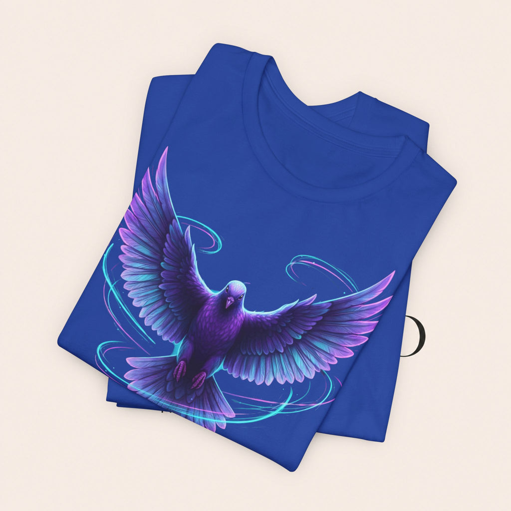 Mystic Raven Tee — Purple Glowing Dove Graphic T-Shirt