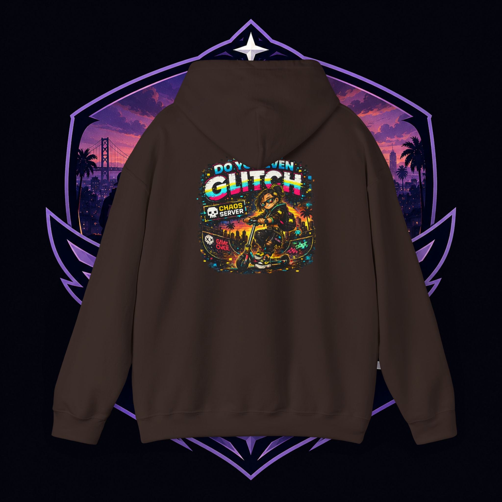 Born Glitch Hoodie — Retro Cyberpunk Vaporwave Graphic Sweatshirt