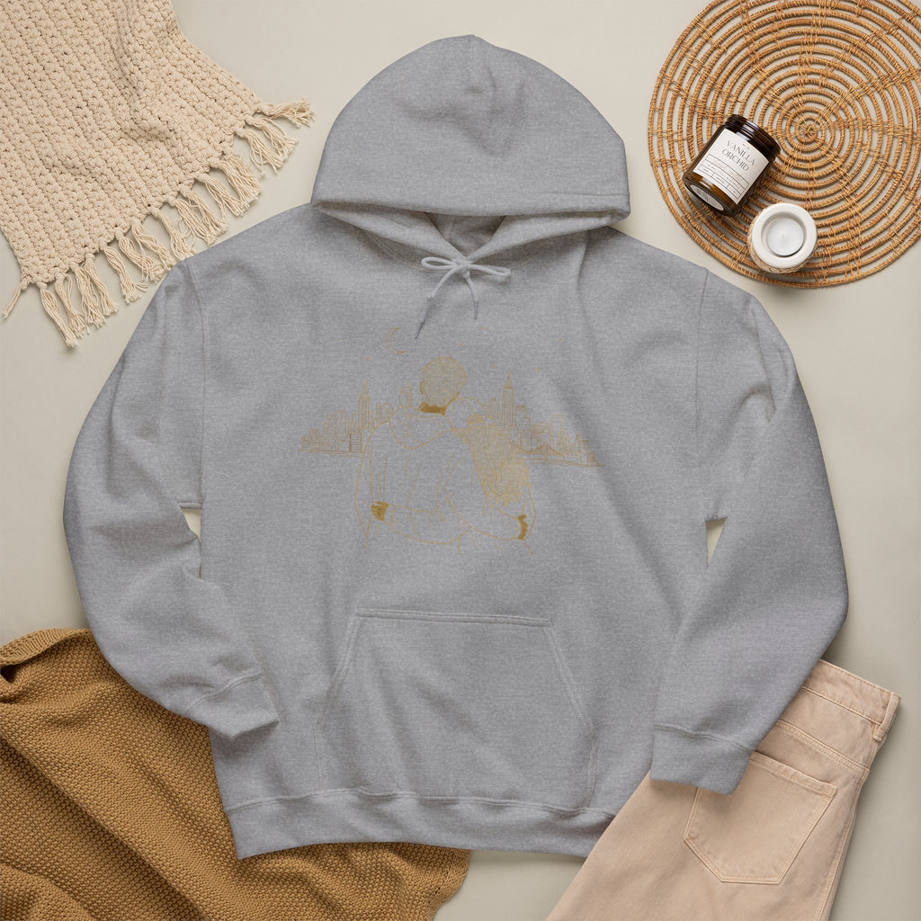 Couple Silhouette Hoodie – Romantic Cityscape 'Together' Pullover