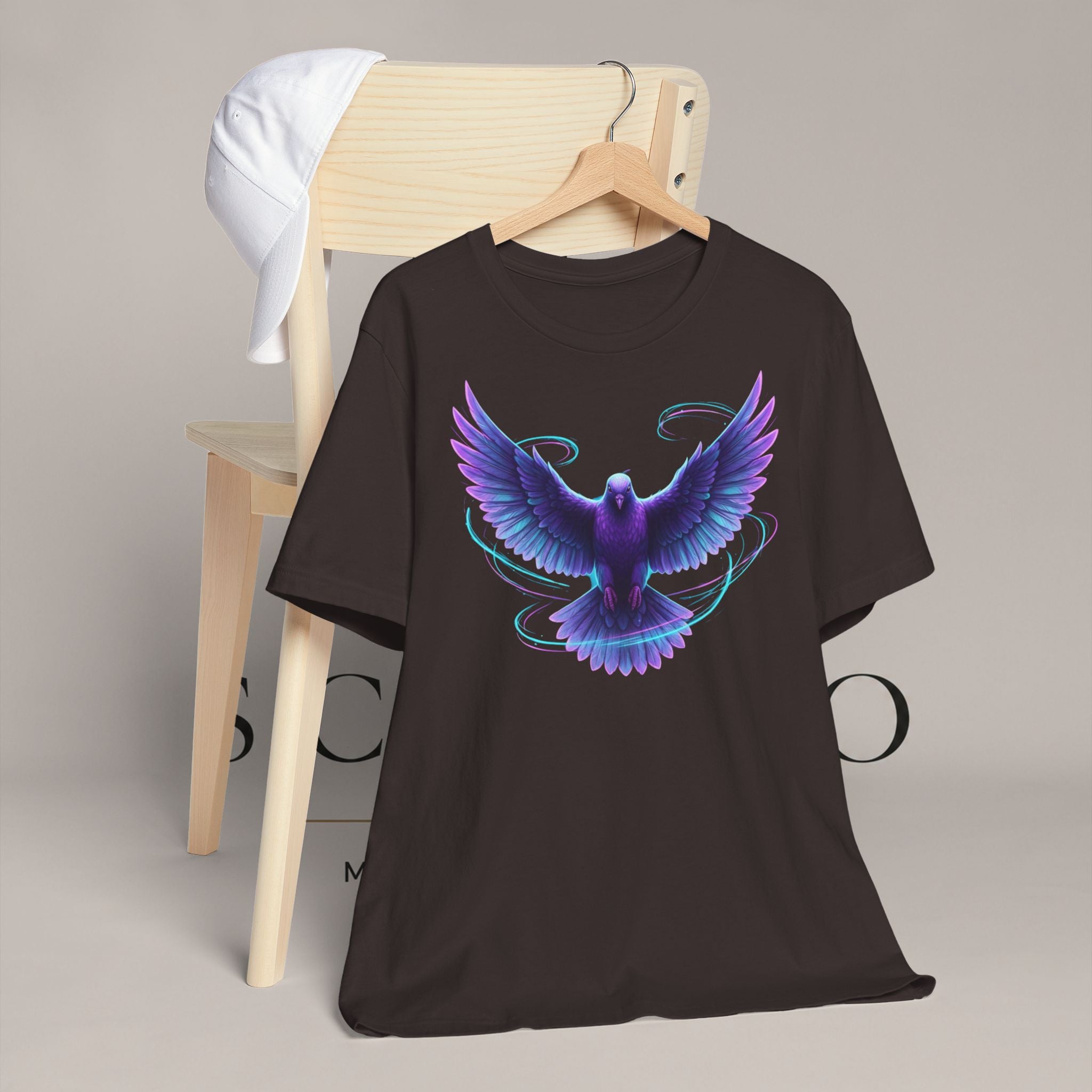 Mystic Raven Tee — Purple Glowing Dove Graphic T-Shirt