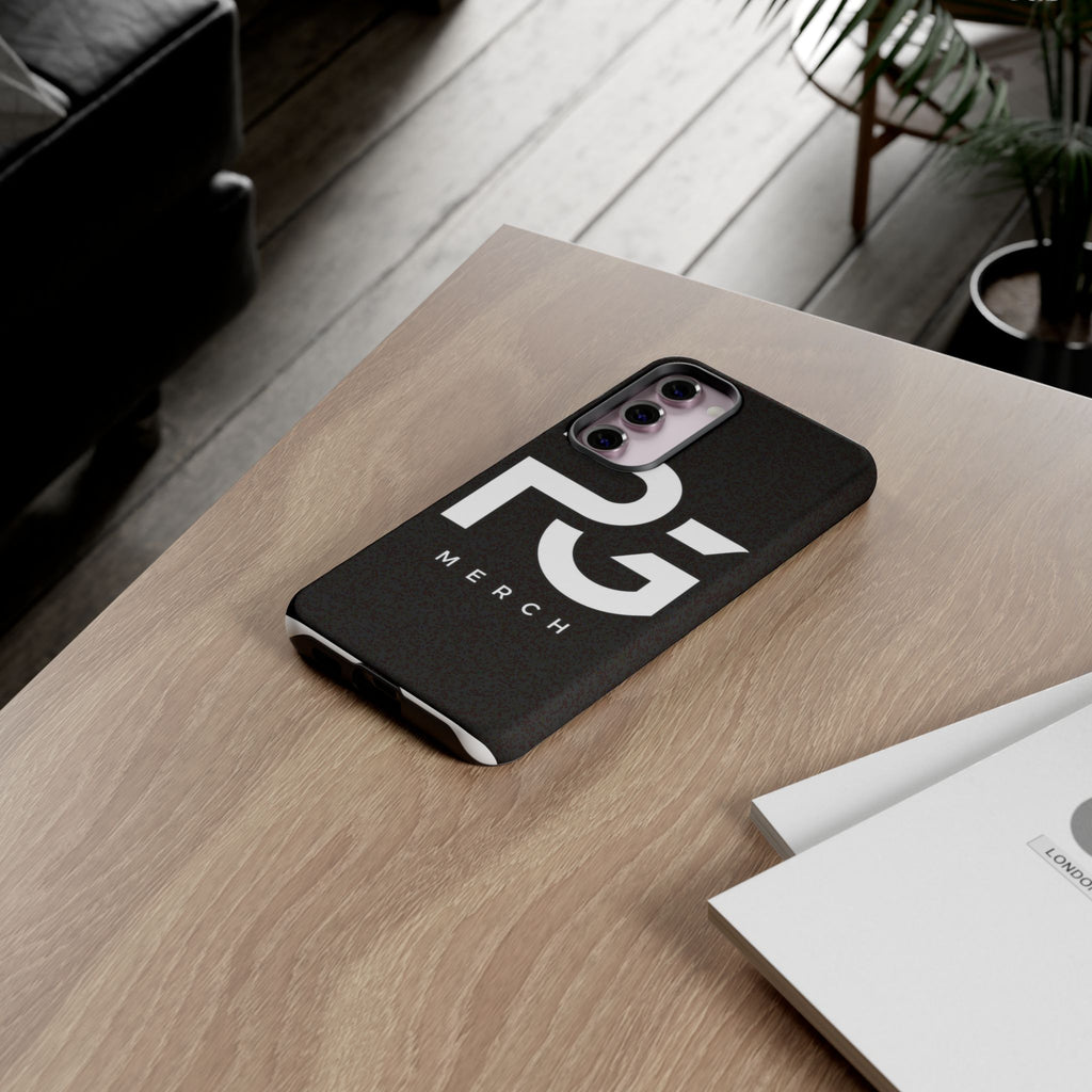 PG CUSTOMIZED RG Merch Tough Phone Case – Black Protective Phone Cover with Bold Logo