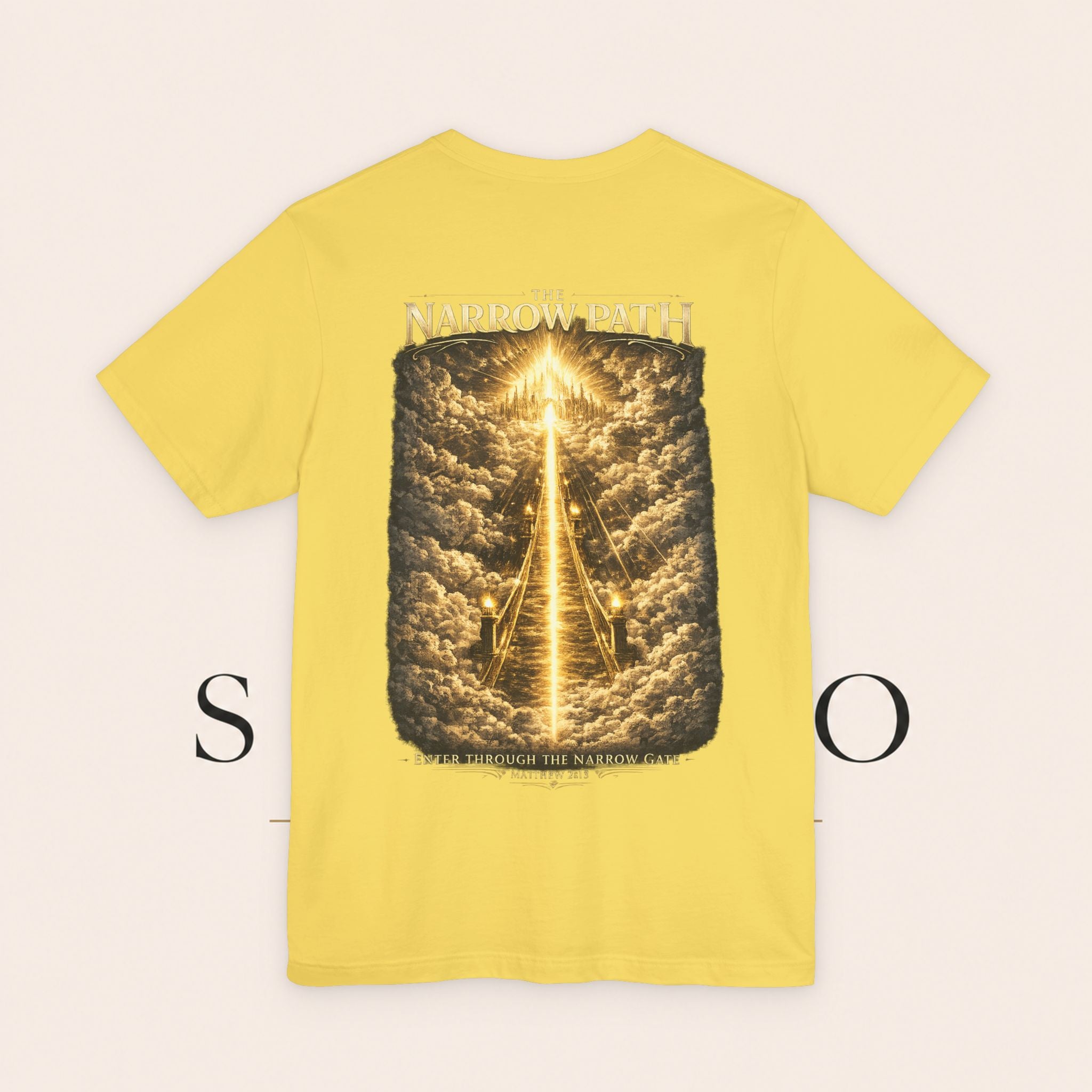 T-Shirt — 'The Narrow Path' Golden Light Graphic Tee