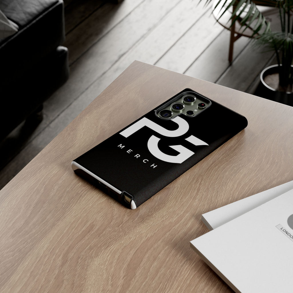 PG CUSTOMIZED RG Merch Tough Phone Case – Black Protective Phone Cover with Bold Logo