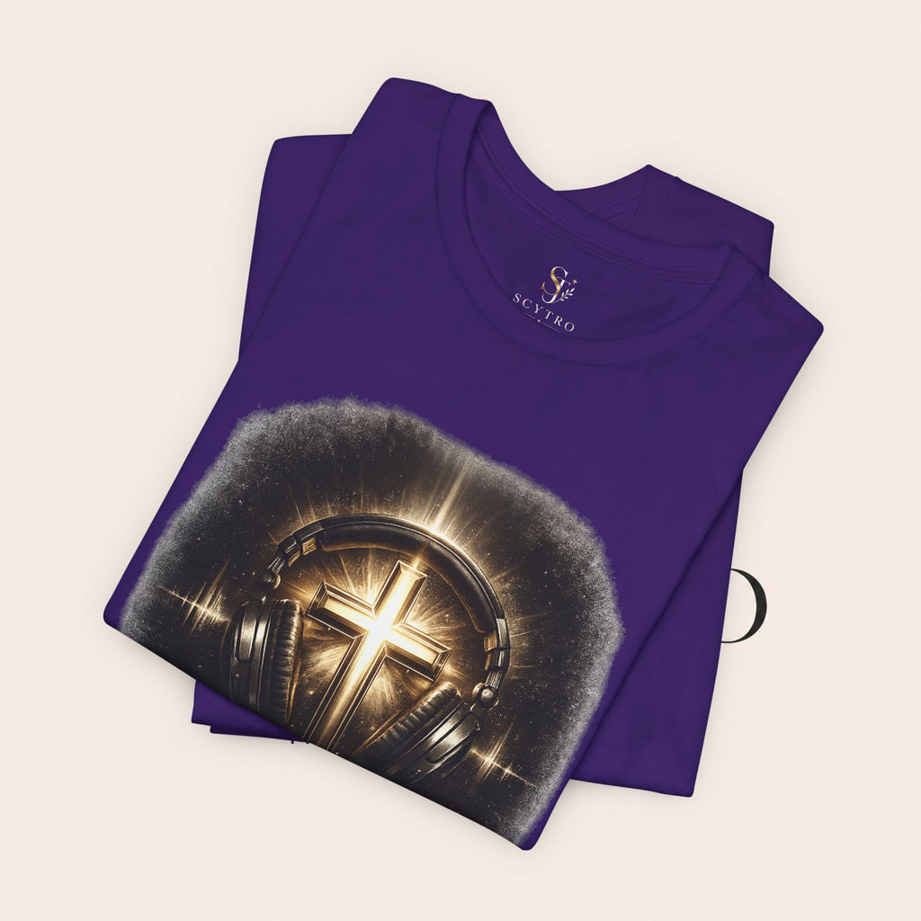 Youth Christian T‑Shirt - "Heaven Sounds Better" Cross Headphones Graphic Tee