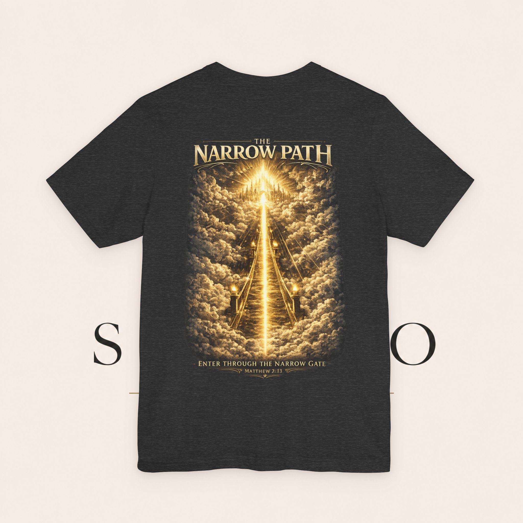 T-Shirt — 'The Narrow Path' Golden Light Graphic Tee