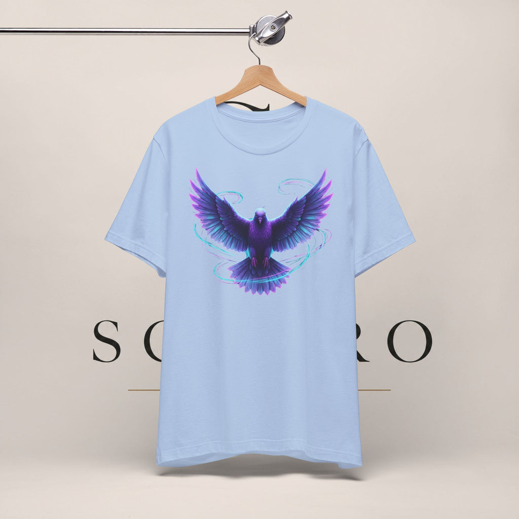 Mystic Raven Tee — Purple Glowing Dove Graphic T-Shirt