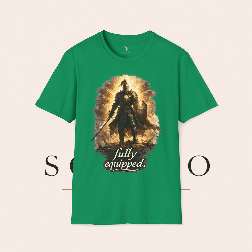 Knight Graphic T-Shirt — 'Fully Equipped' Medieval Armor Gamer Tee