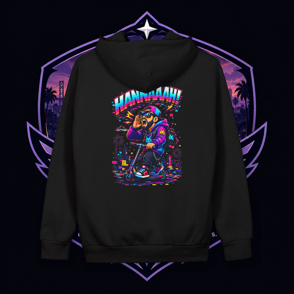 PG CHRIZZY "Who's Hannaaah?" Graphic Hoodie — Retro Vaporwave Streetwear Pullover