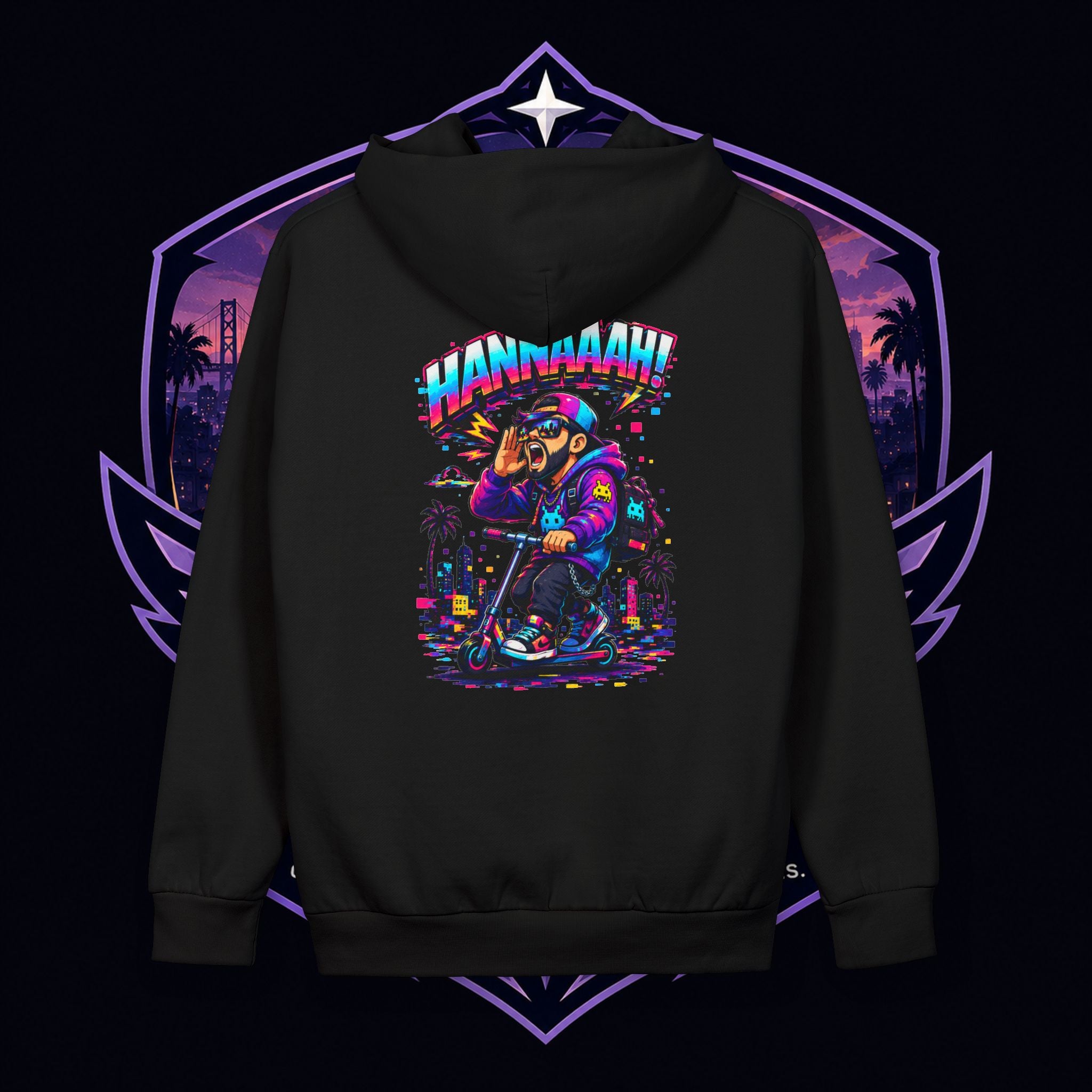 PG CHRIZZY "Who's Hannaaah?" Graphic Hoodie — Retro Vaporwave Streetwear Pullover