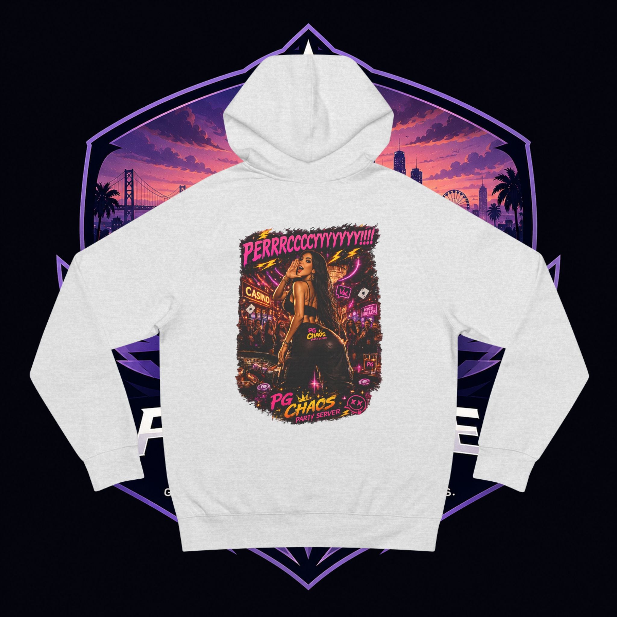 PG SUZY Party Graphic Hoodie — "Who's Hosting the Party?" Retro Concert Pullover
