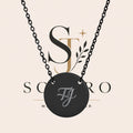 T&J Personalized Engraved Circle Necklace — Monogram Initial Pendant