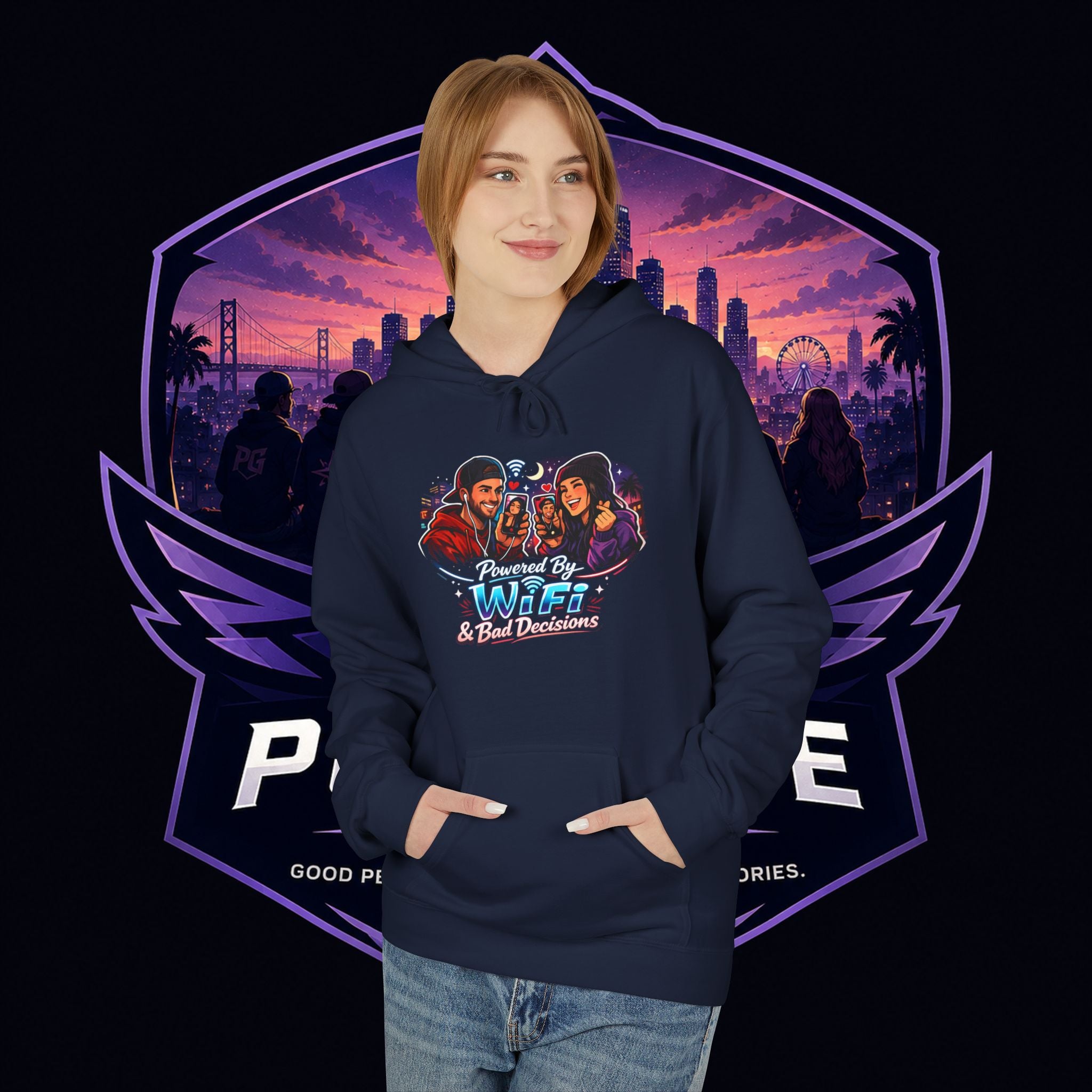 LDR inspired Retro '80s Vibes Hoodie — Neon Miami Movie Couple Design