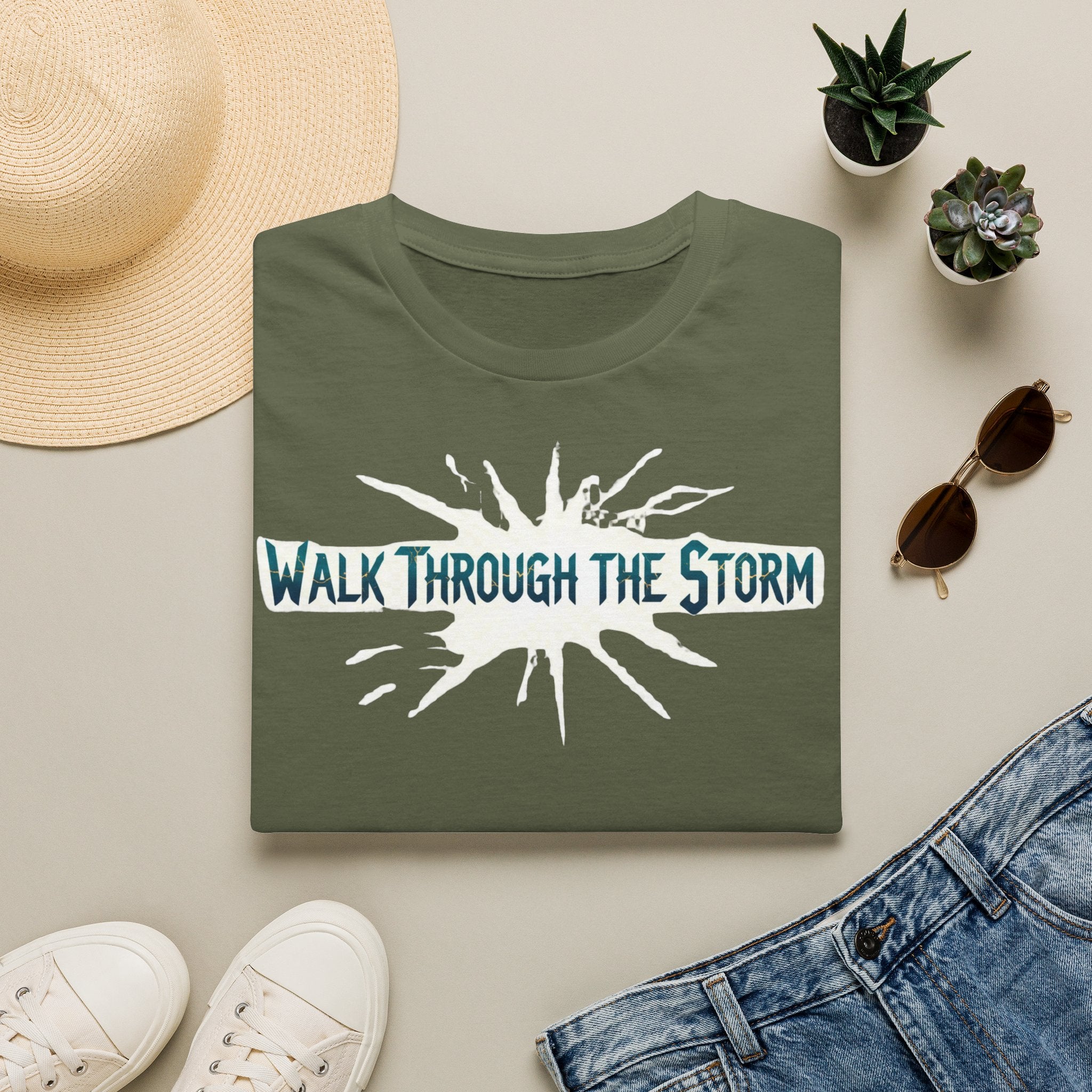 T-Shirt — "Walk Through the Storm" Inspirational Graphic Tee