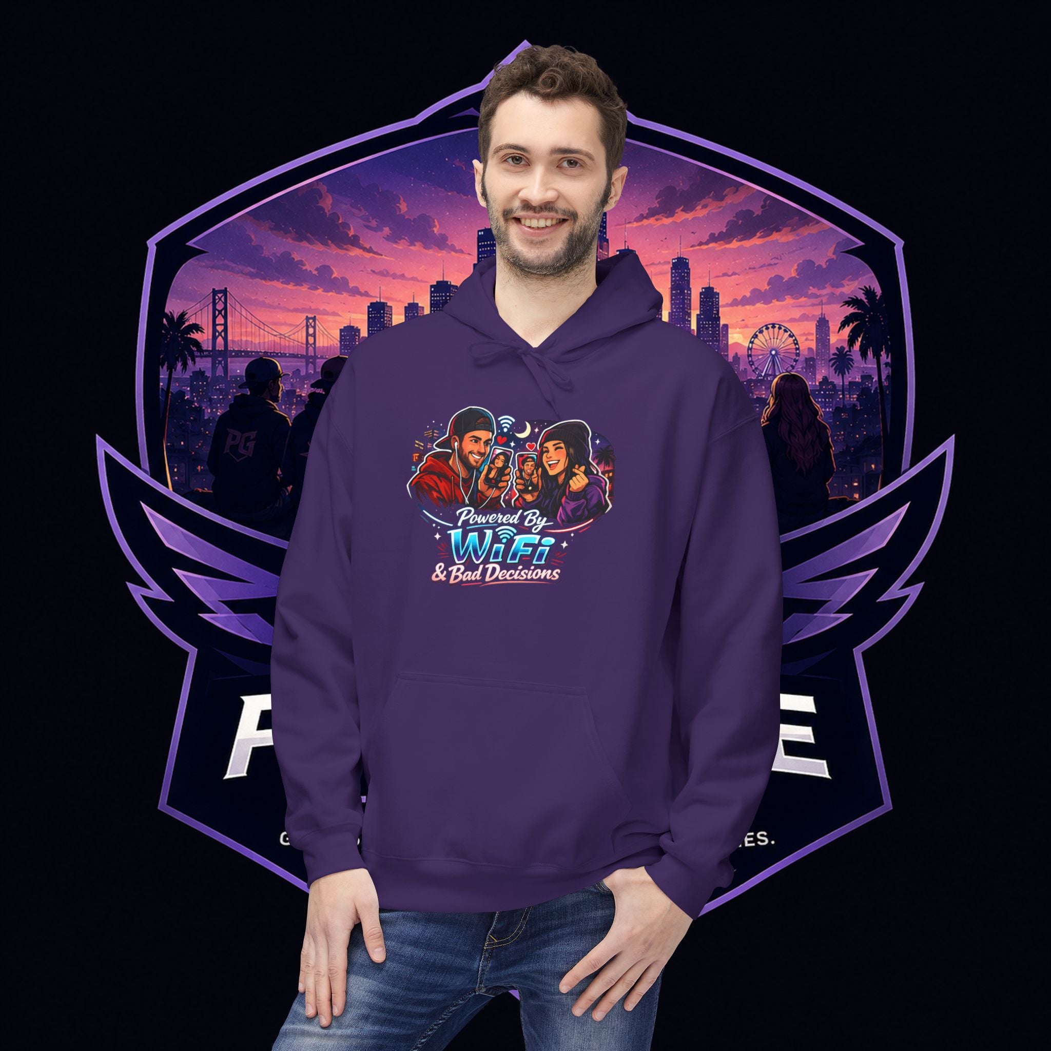 LDR inspired Retro '80s Vibes Hoodie — Neon Miami Movie Couple Design