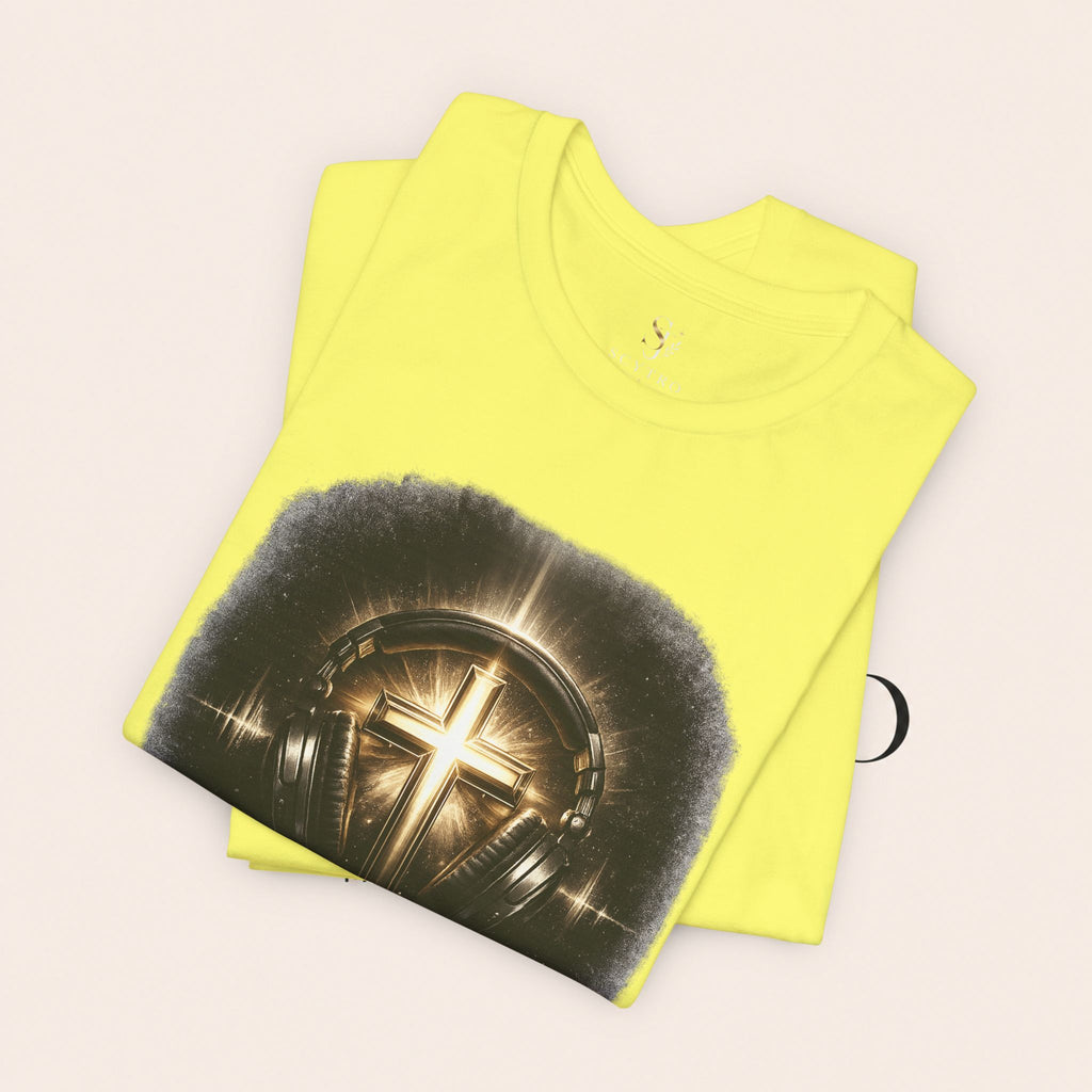 Youth Christian T‑Shirt - "Heaven Sounds Better" Cross Headphones Graphic Tee