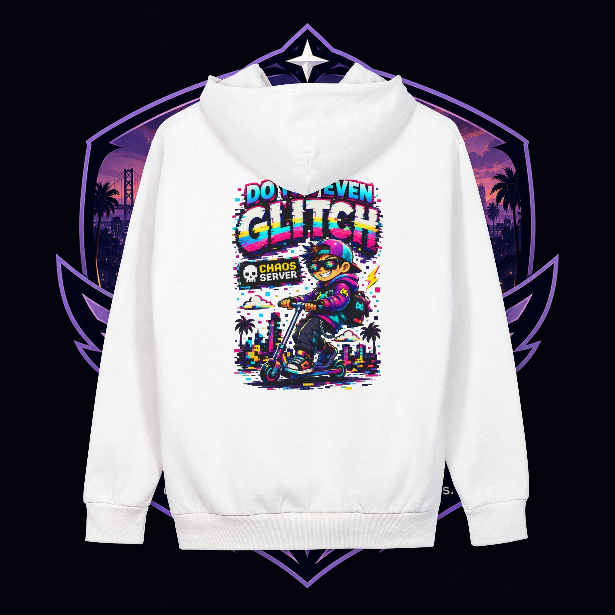 PG Lola's Born to Glitch Hoodie — Retro Glitch Gamer Pullover