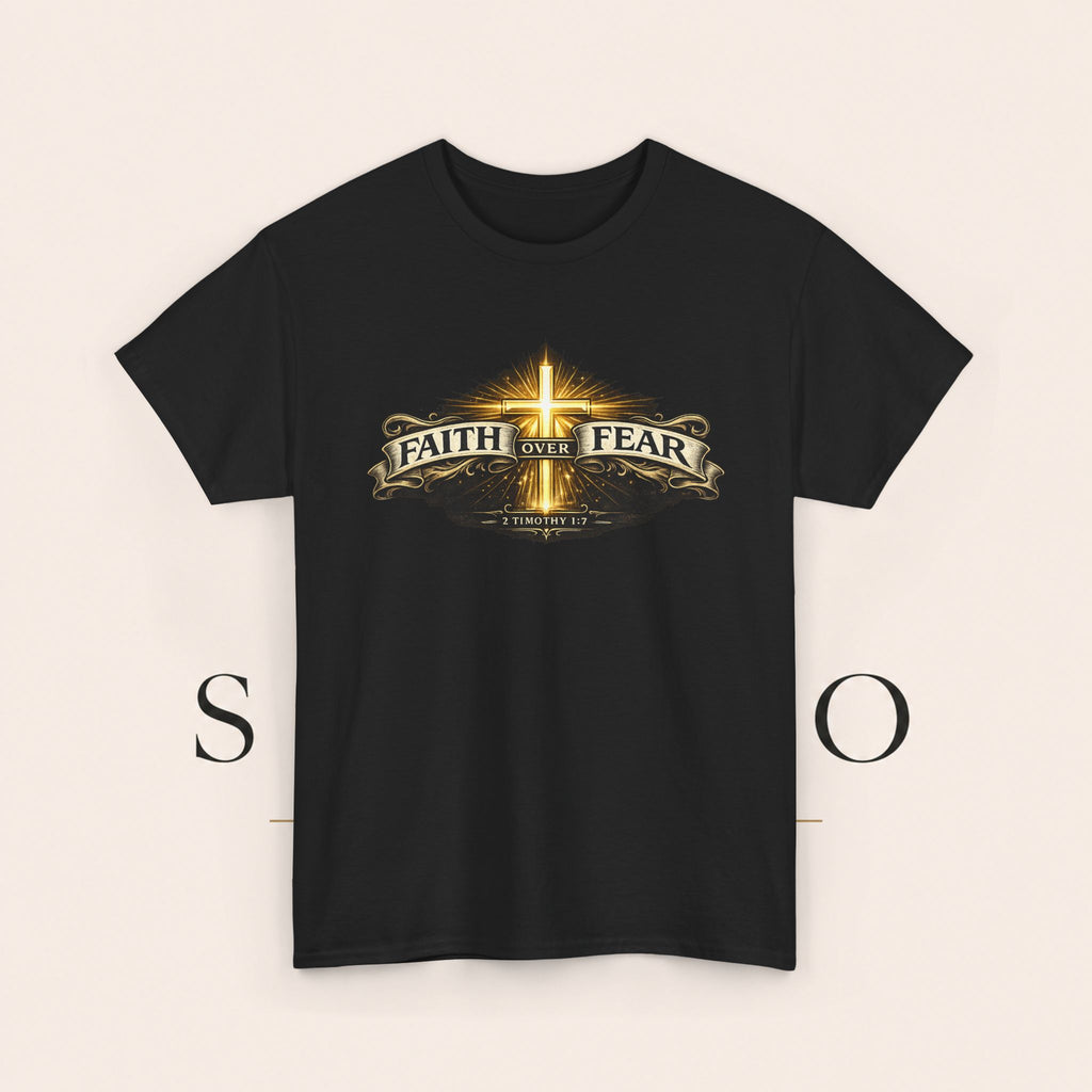 Faith Over Fear T-Shirt — Christian Cross Inspirational Tee