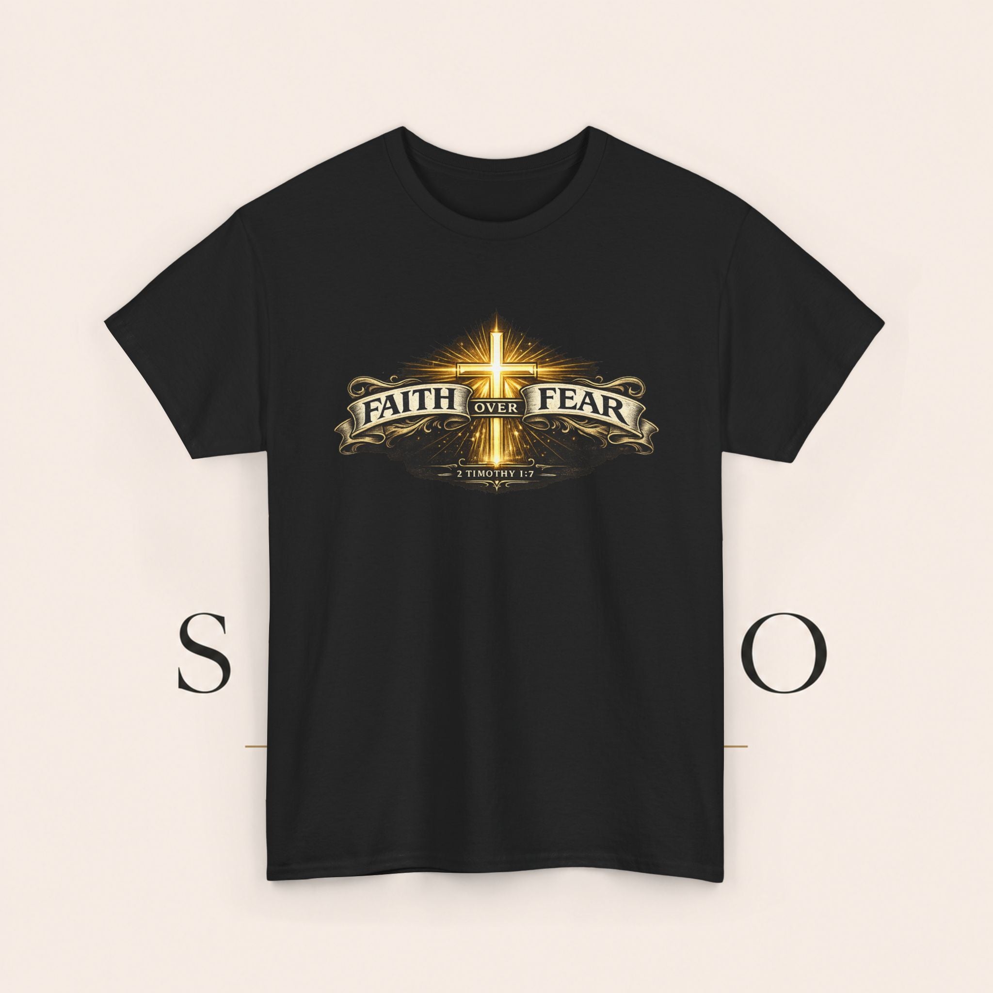 Faith Over Fear T-Shirt — Christian Cross Inspirational Tee